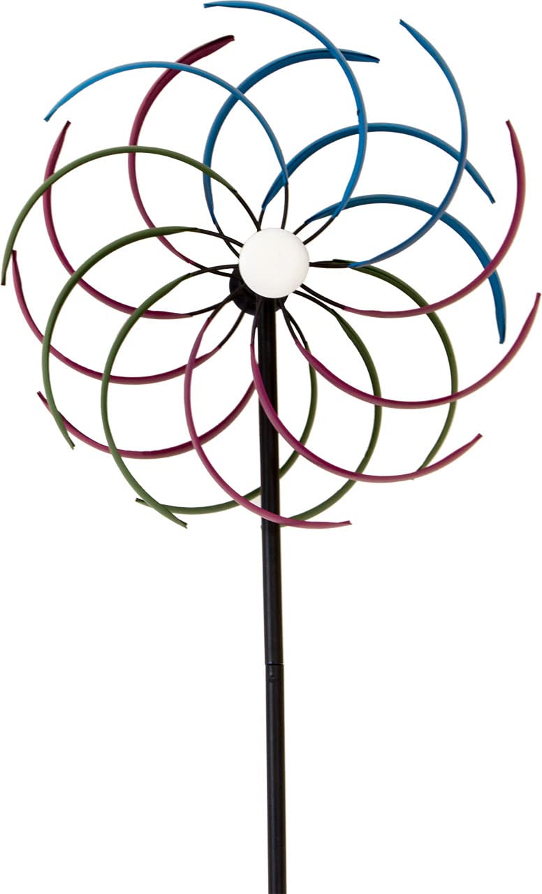 lemodo-nativ-windrad-garten-175-cm-metall-mit-2-windr-dern image 2