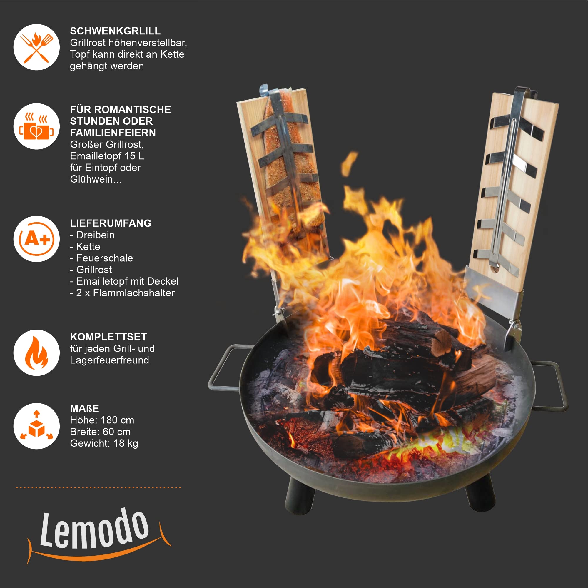 lemodo-schwenkgrill-holzkohlegrill-mit-feuerschale-4-in-1 image 5