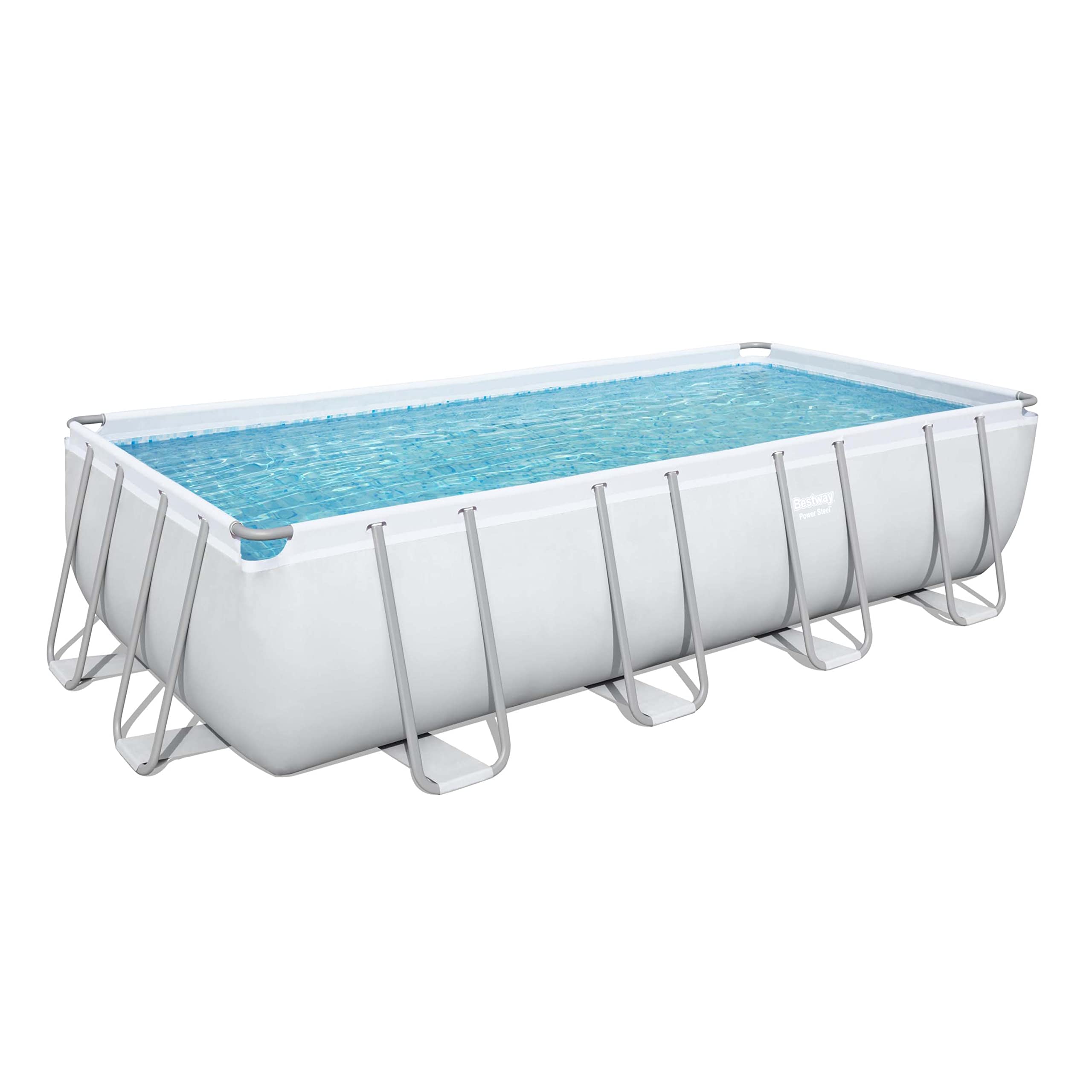 bestway-power-steel-frame-pool-komplett-set-eckig-549x274x122cm-lichtgrau-mit-sa image 4