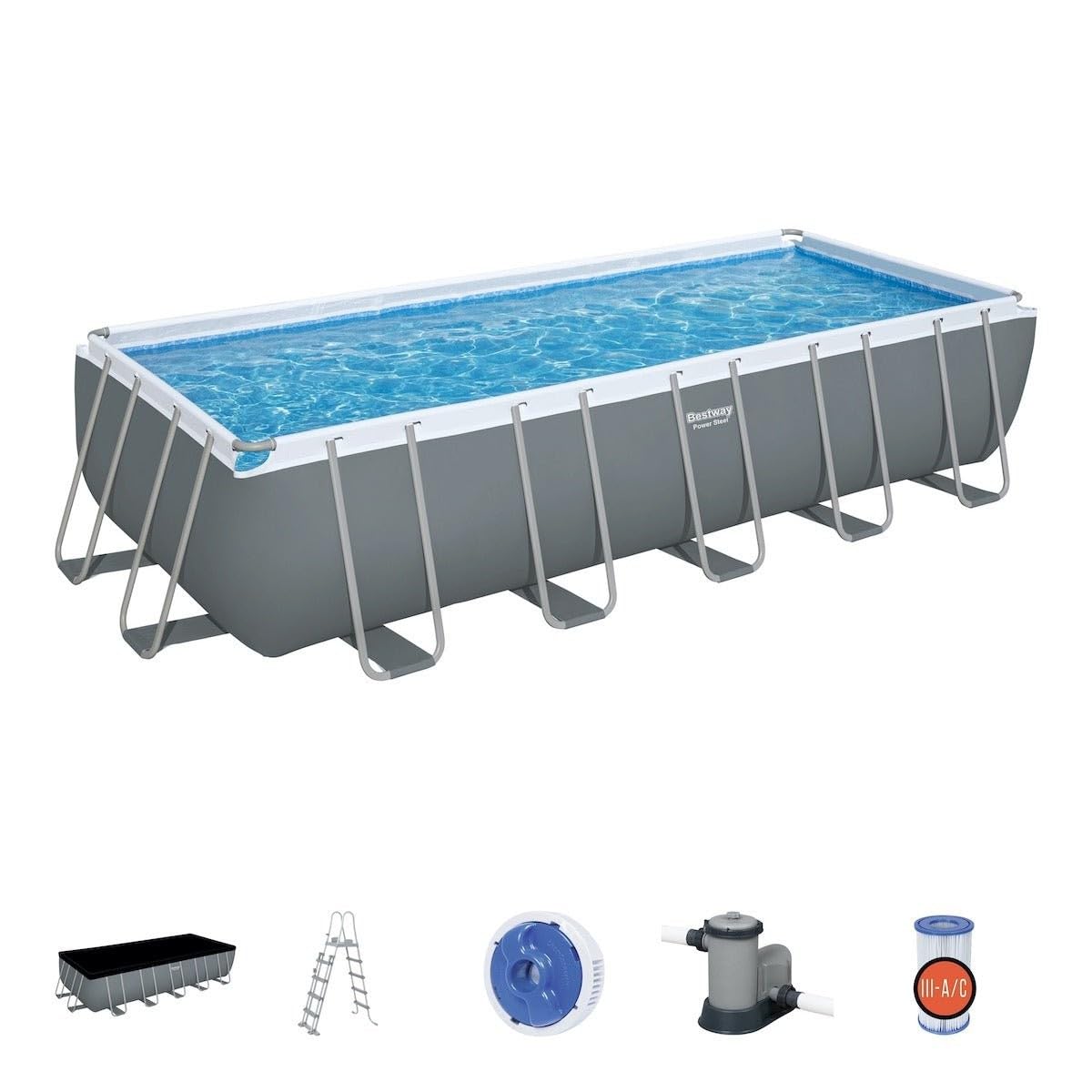 lemodo-bestway-power-steel-frame-pool-set-eckig-640x274x132cm-mit-sandfilteranla image 4
