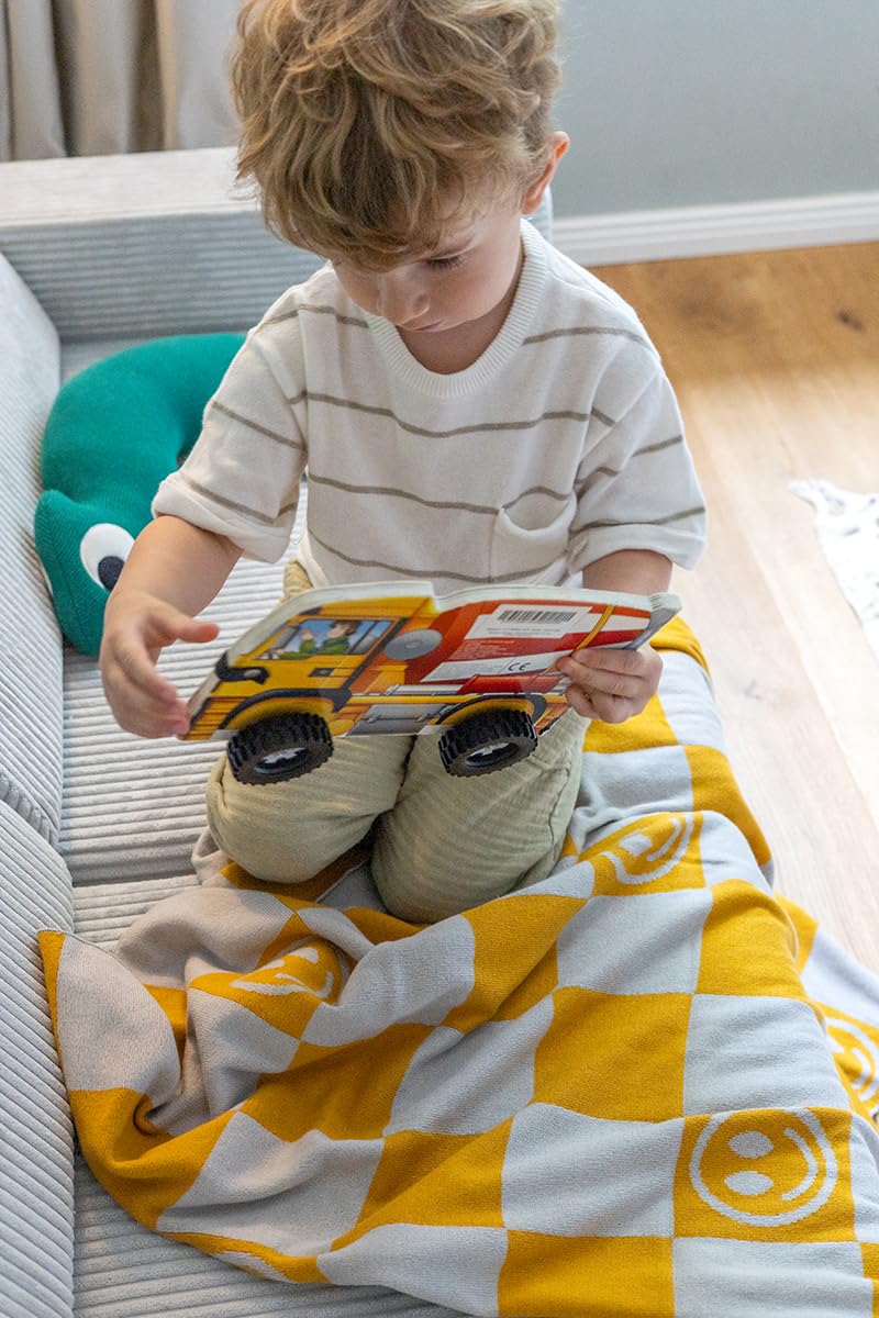 kindsgut-kinderdecke-baby-baumwolle-80x100cm-smiley-senf image 6