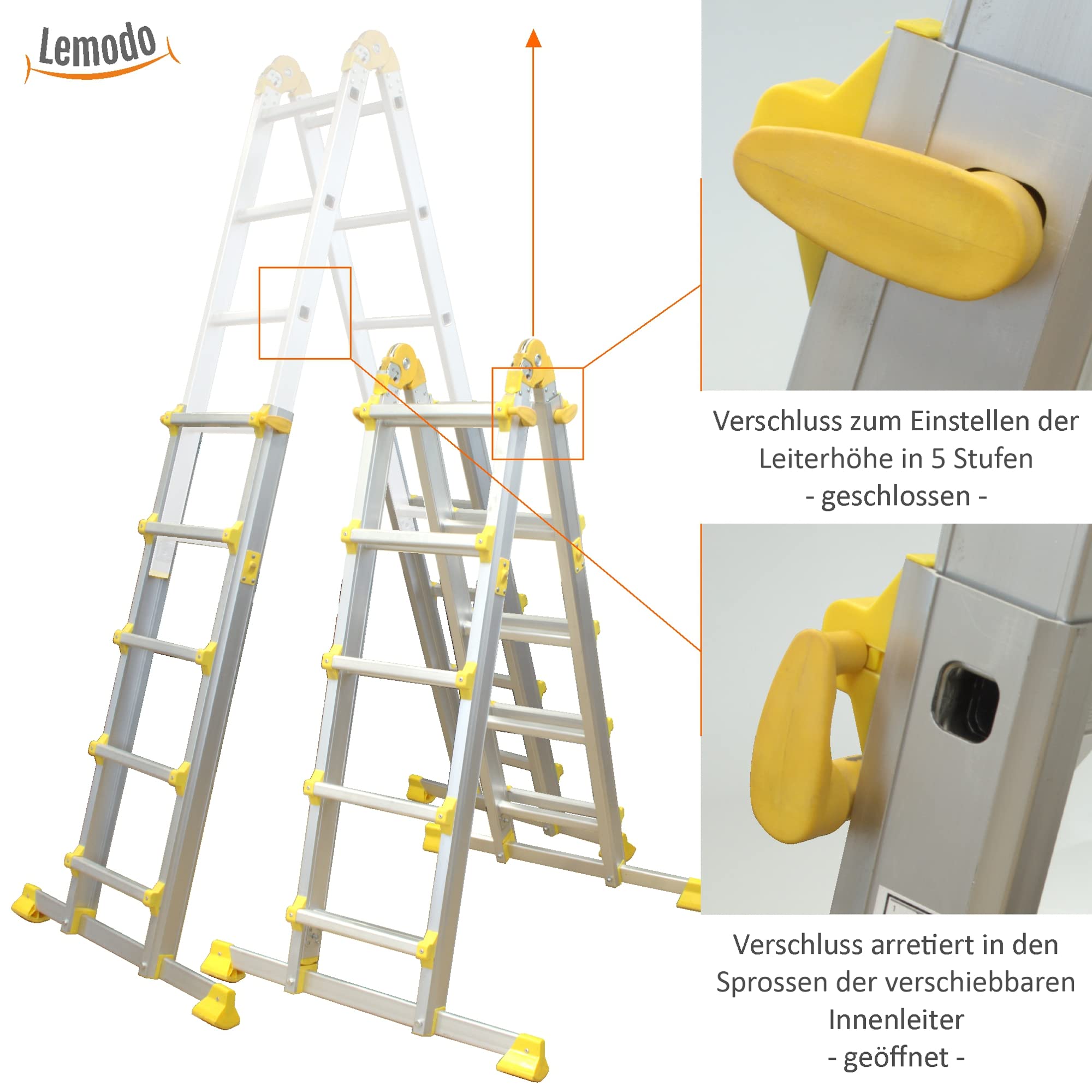 lemodo-mehrzweckleiter-4-teilig-alu-4-6-m-anlege-und-stehleiter-bis-150-kg image 3
