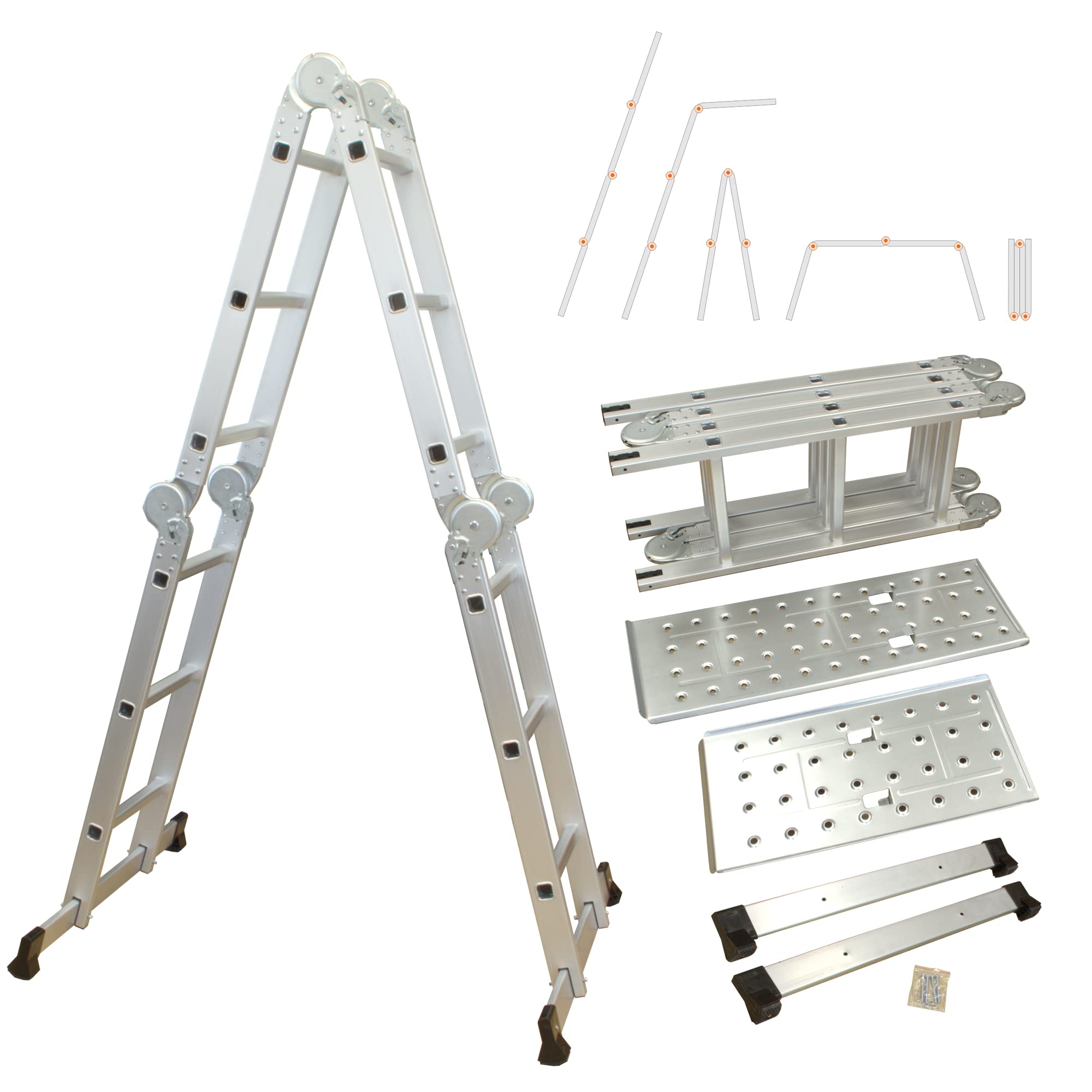 lemodo-alu-multifunktionsleiter-12-sprossen-klappbar-4-teilig-356-cm-bis-150-kg image 1
