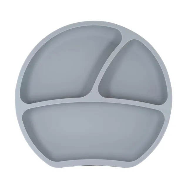 kindsgut-esslernteller-aus-silikon-mit-saugnapf-dunkelgrau-20-cm image 1