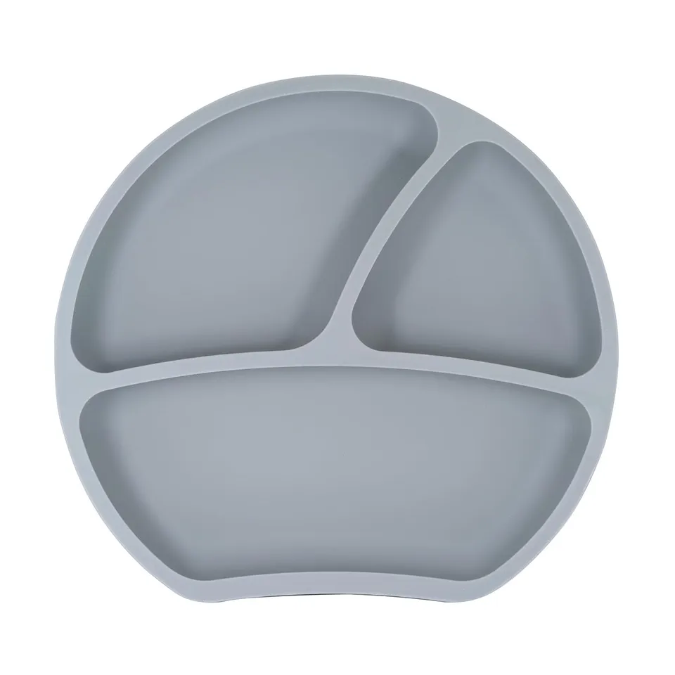 kindsgut-esslernteller-aus-silikon-mit-saugnapf-dunkelgrau-20-cm image 1