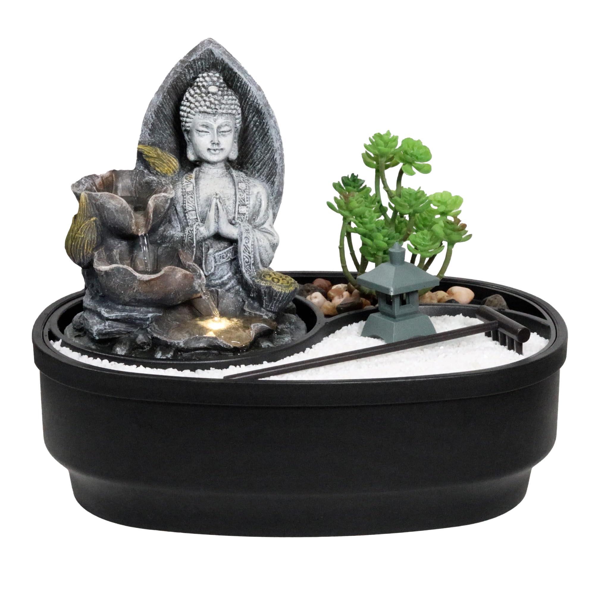 lemodo-zimmerbrunnen-buddha-mit-bogen-und-kugel-led image 8