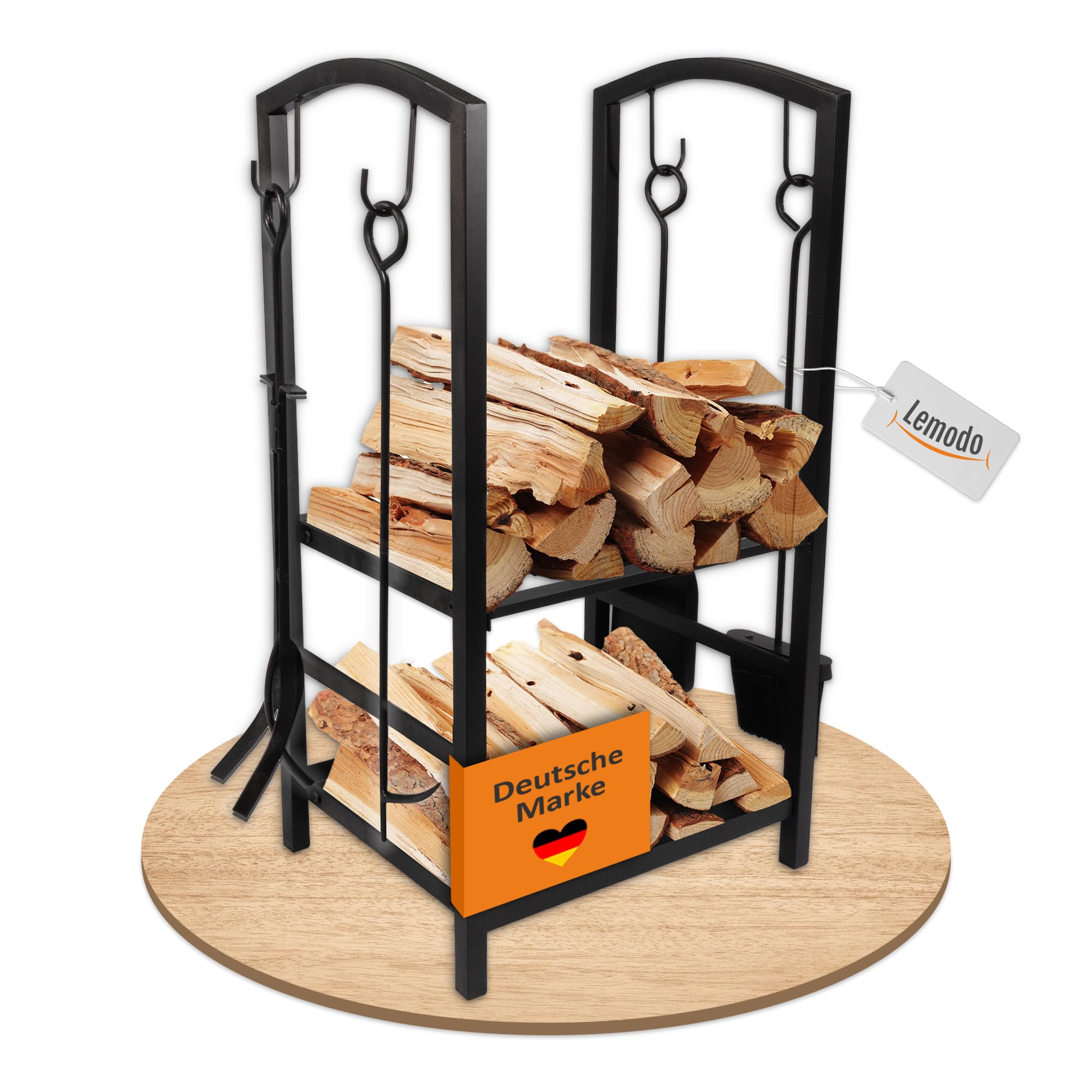 lemodo-kaminholzregal-metall-75-cm-schwarz image 8