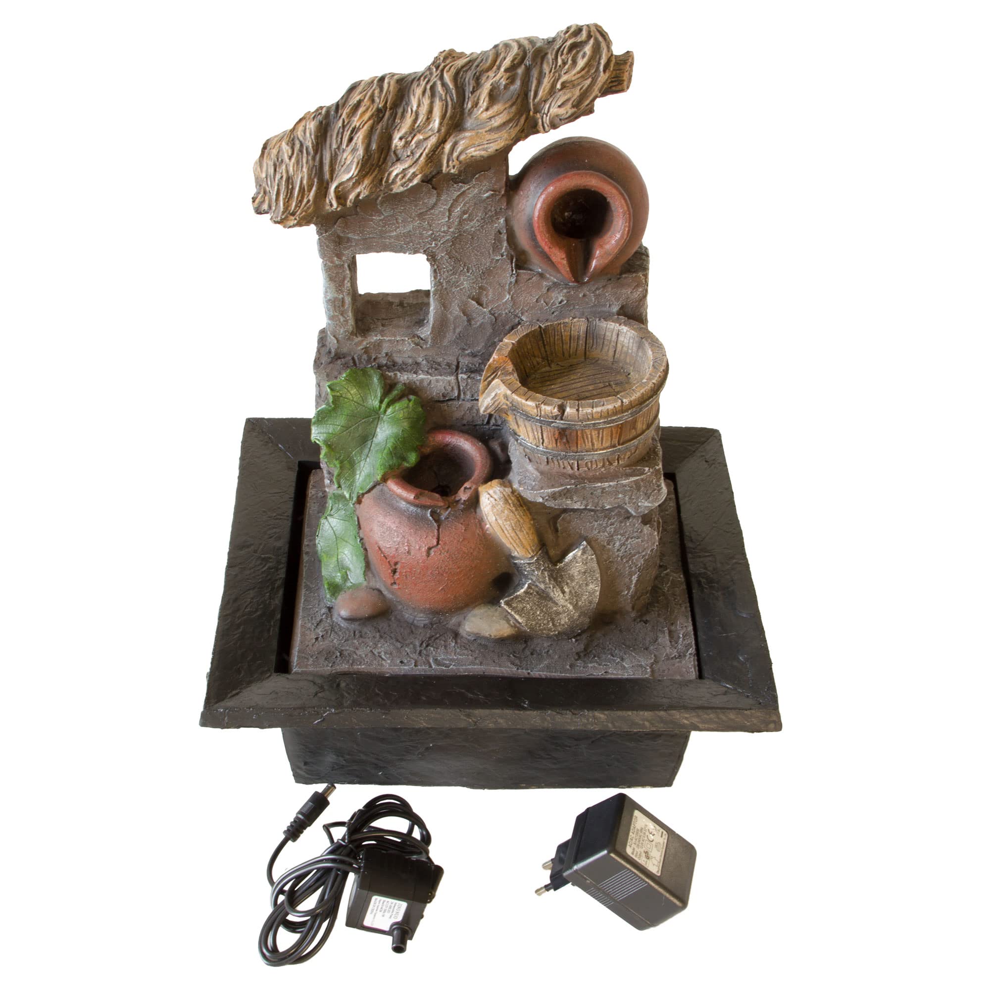 lemodo-nativ-zimmerbrunnen-toskana-tischbrunnen-mit-led-beleuchtung-grau image 6
