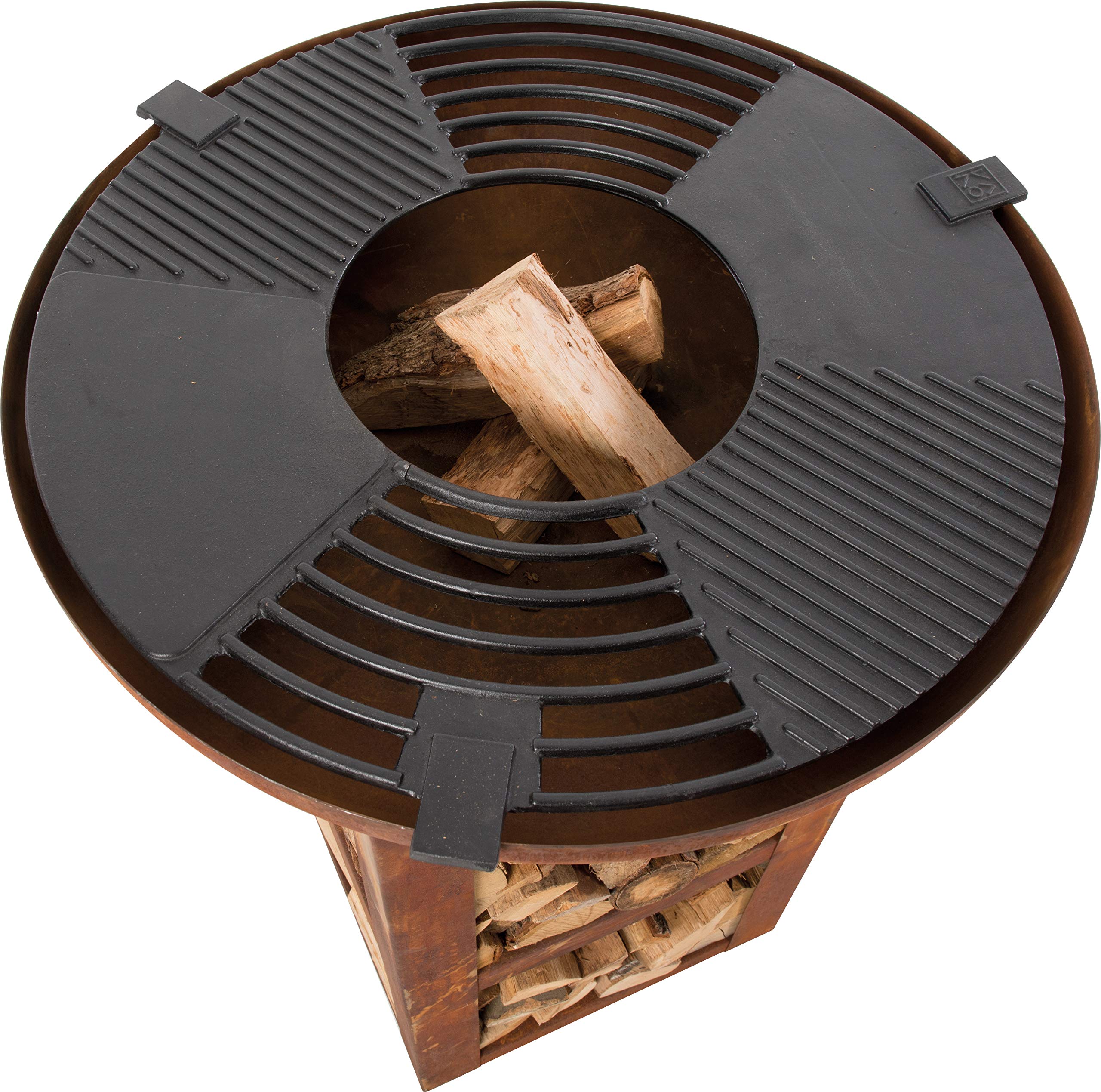 lemodo-bbgrill-trinidad-grill-plancha-feuerstelle-mit-holzablage-rost-optik image 5