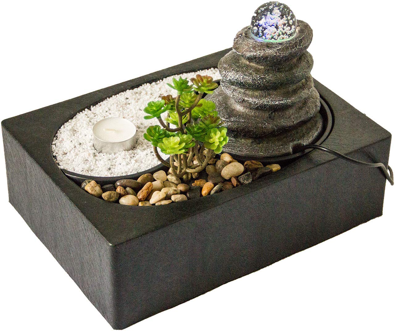 lemodo-zimmerbrunnen-mit-led-beleuchtung-und-glaskugel image 8