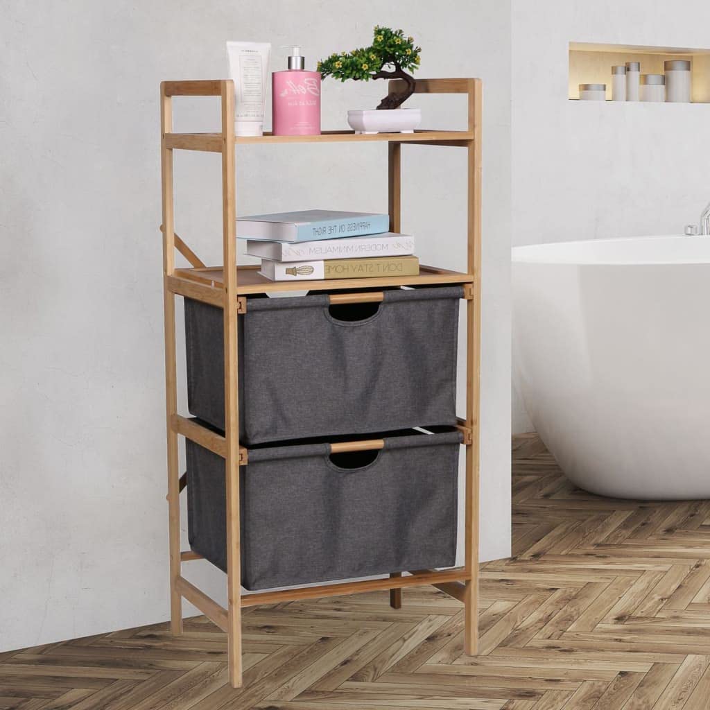 hi-bambus-regal-33325-mit-2-schubladen-h96cm-natur image 2
