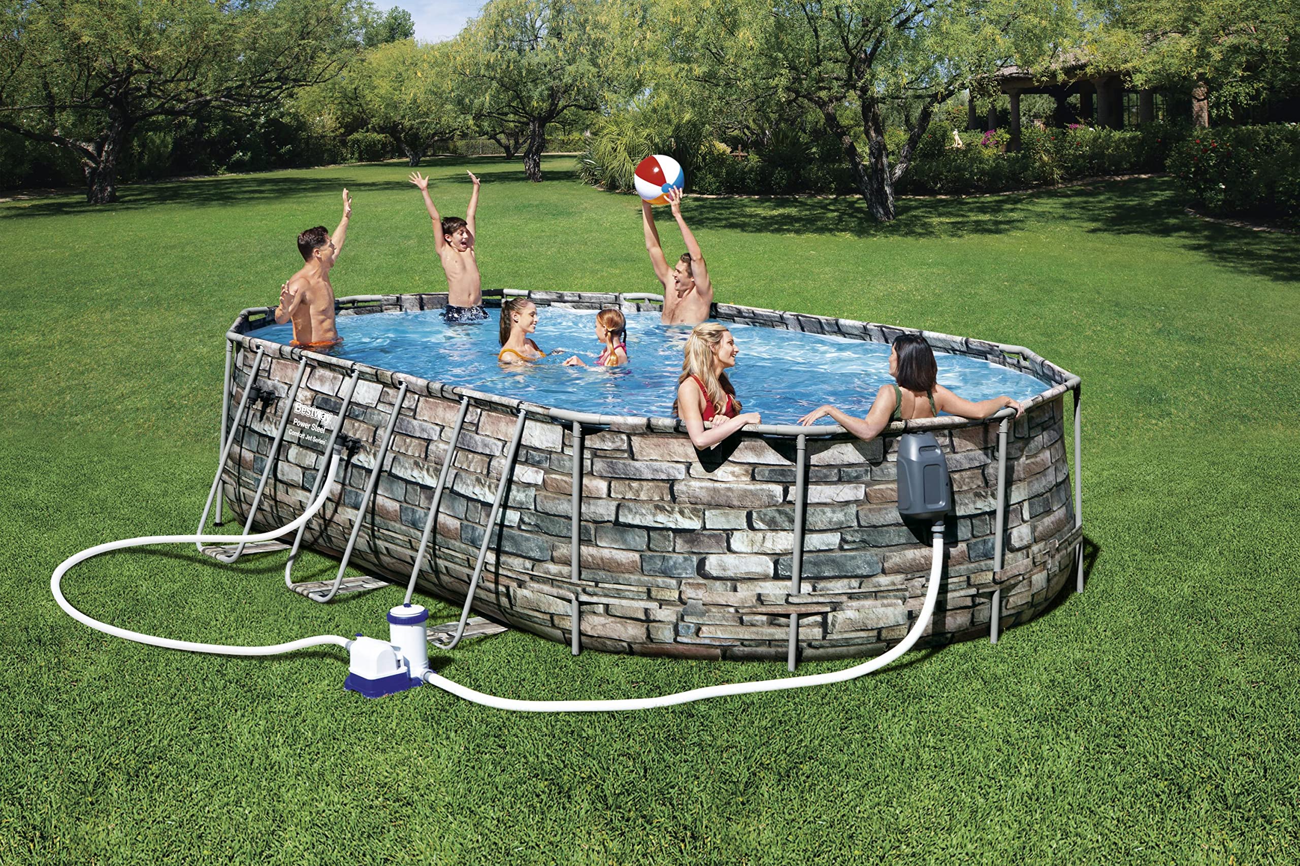 bestway-power-steel-comfort-jet-frame-pool-set-610-x-366-x-122-cm-steinwand-opti image 7