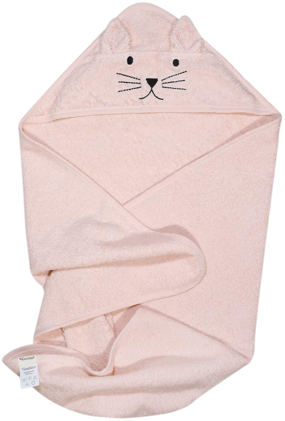 kindsgut-baby-kapuzenhandtuch-katze-rosa-75x75-cm-baumwolle image 8