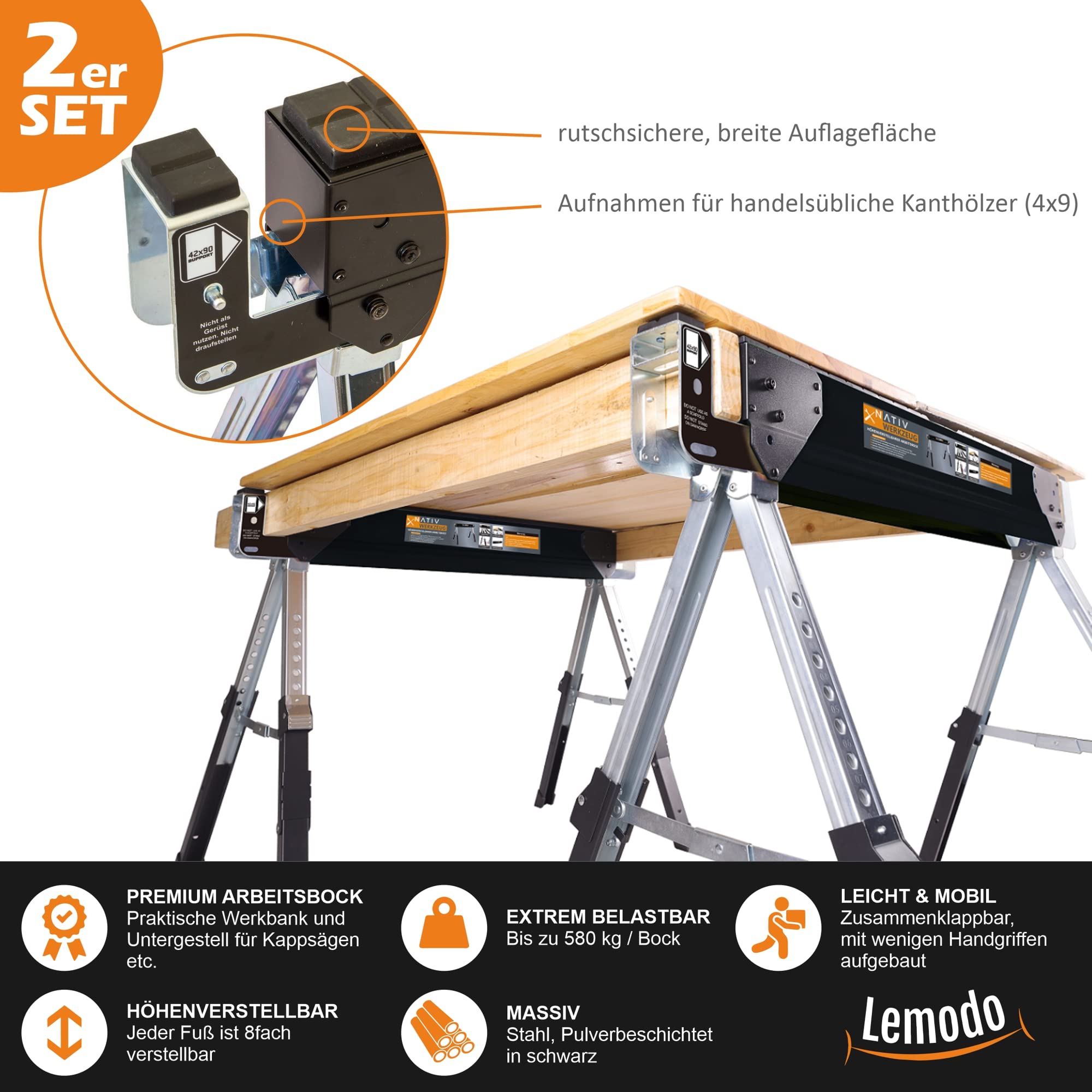 lemodo-arbeitsbock-h-henverstellbar-klappbar-2er-set-580-kg image 5