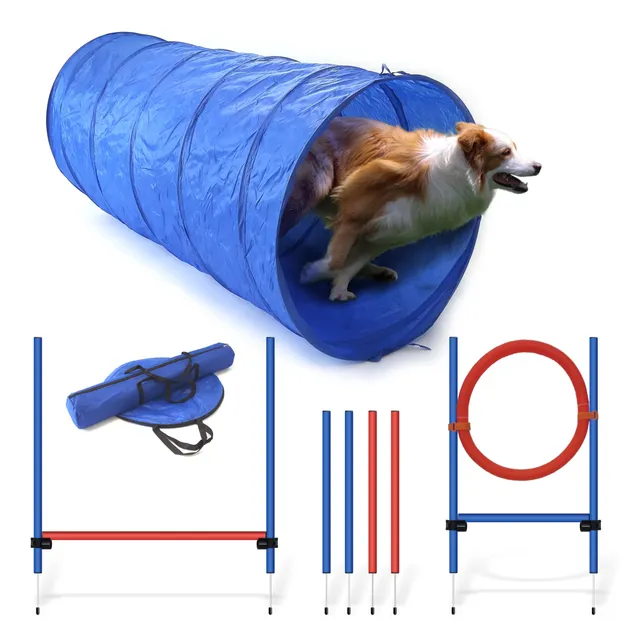 lemodo-nativ-agility-set-hunde-einsteiger-set-mit-h-rde-tunnel-und-sprungring image 1