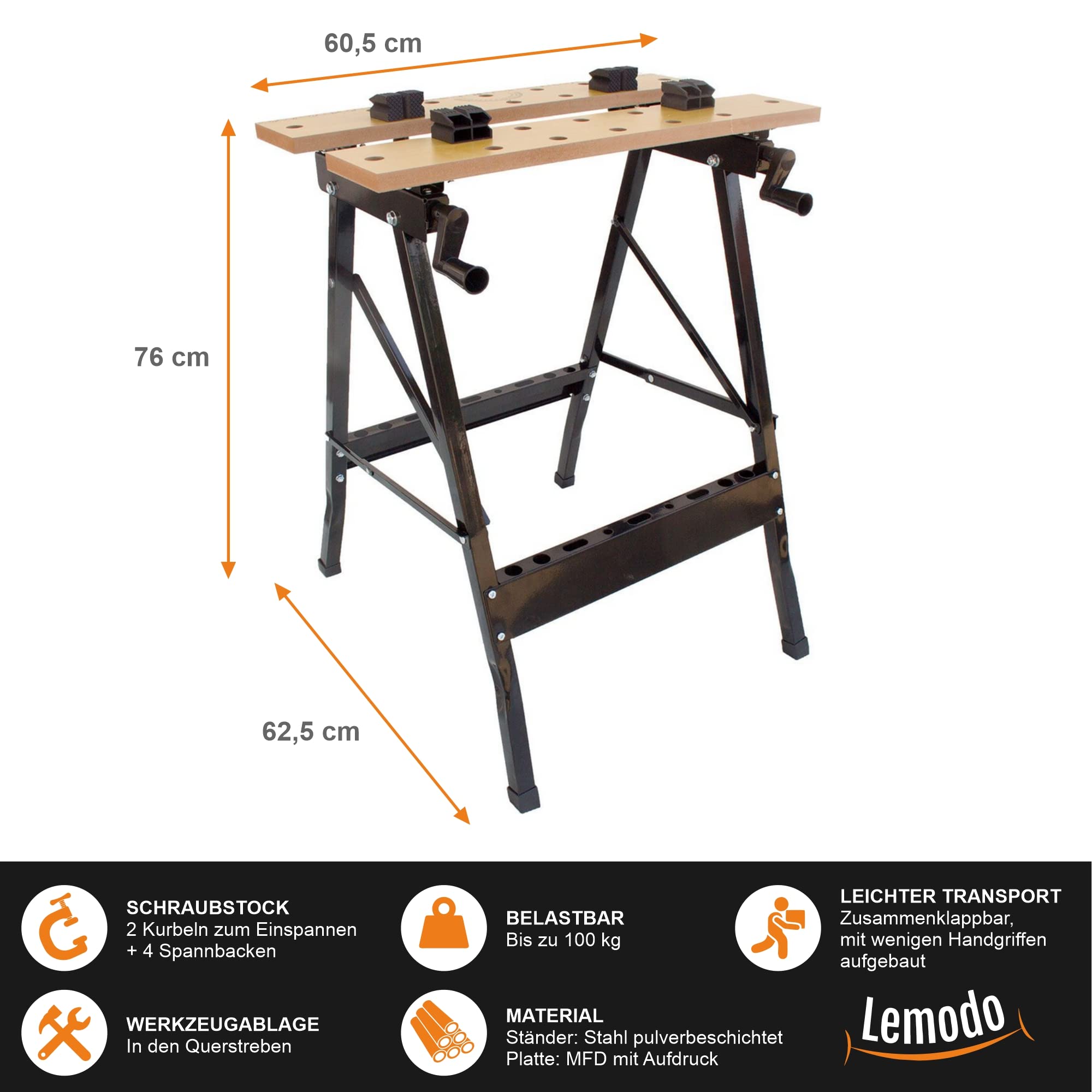 lemodo-werkbank-klappbar-60-5x24x76-cm-bis-100-kg image 2