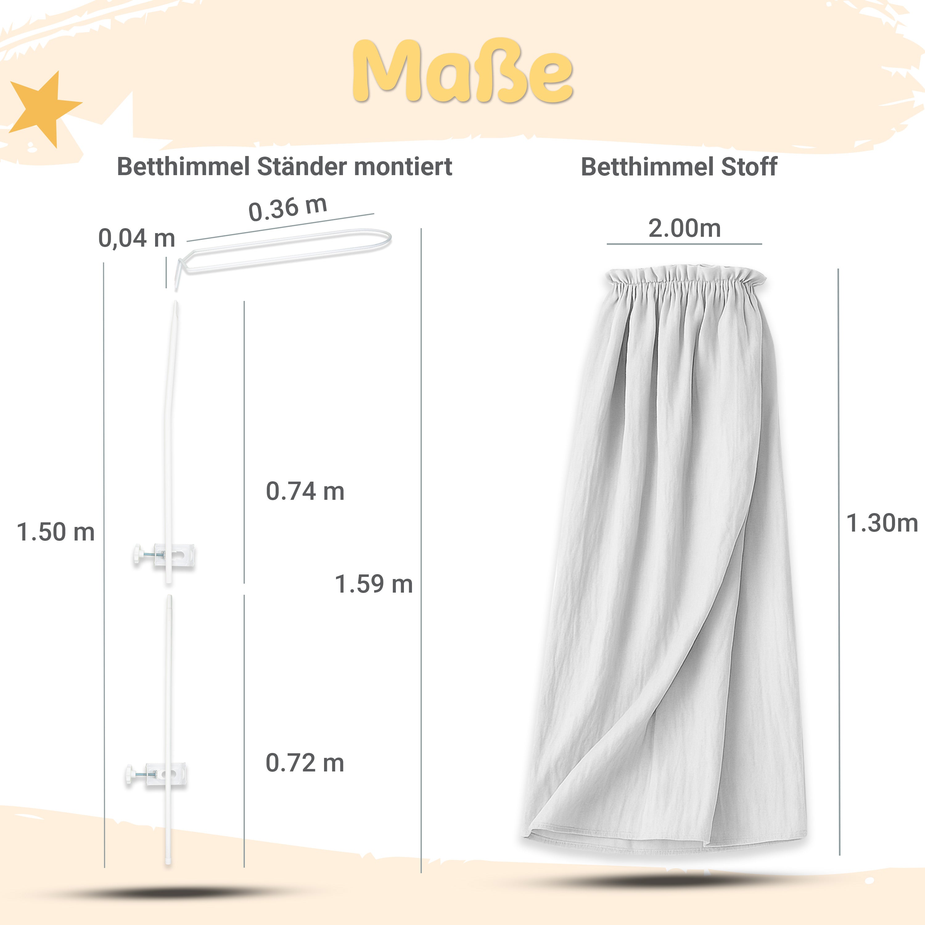 babykajo-betthimmel-musselin-130-cm-creme-hellgrau-3-varianten image 8