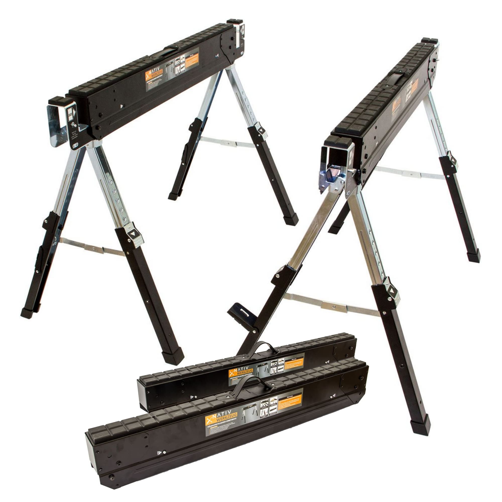 lemodo-arbeitsbock-h-henverstellbar-klappbar-2er-set-580-kg image 1