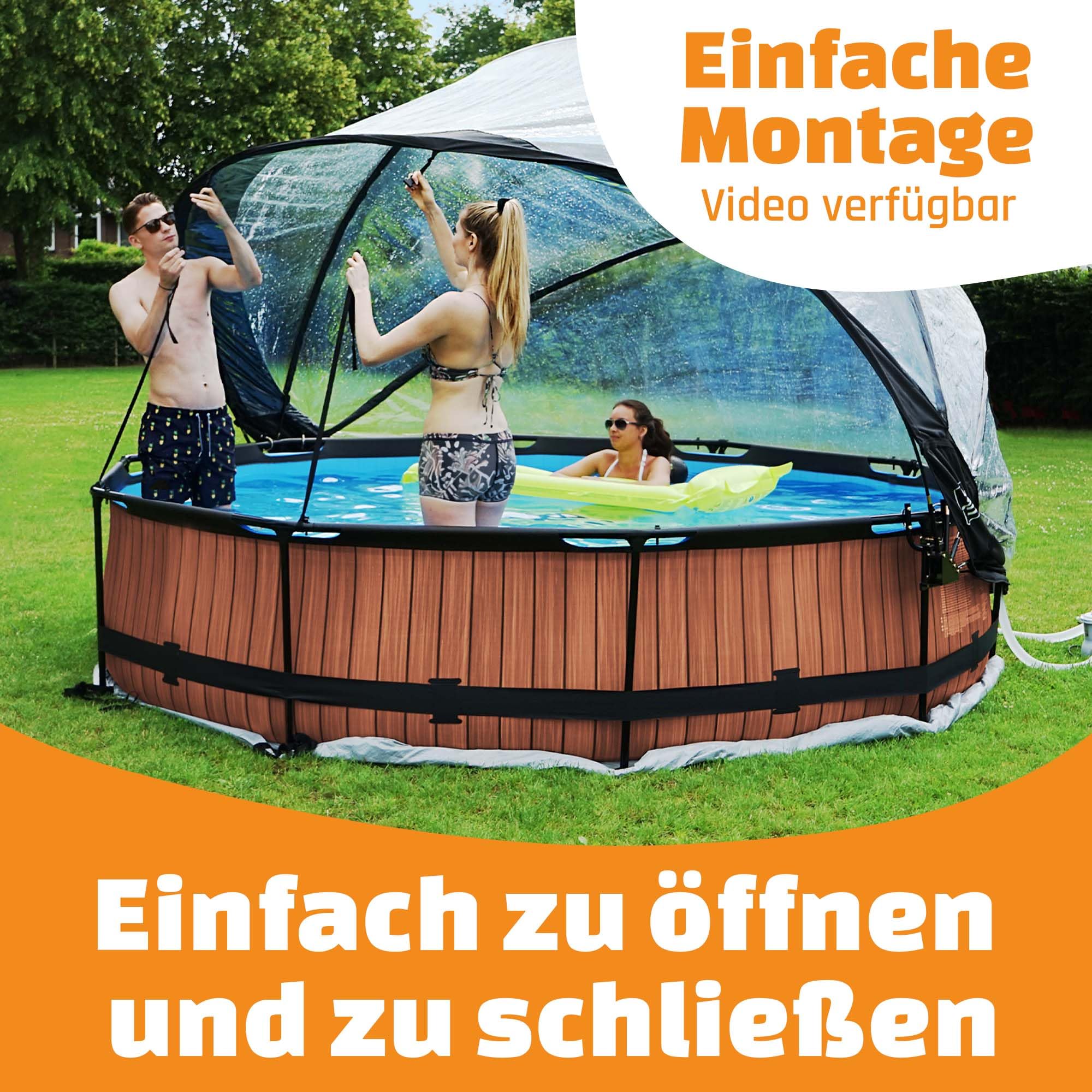 lemodo-exit-toys-eco-pool-dome-eco-244-cm-transparent-faltbar image 5