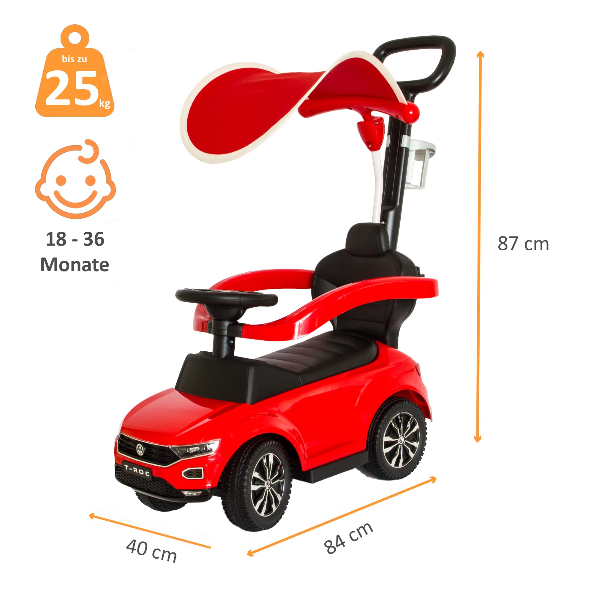 lemodo-rutschauto-mit-schiebestange-ab-1-jahr-vw-lizenz-mit-sonnenschutz image 3