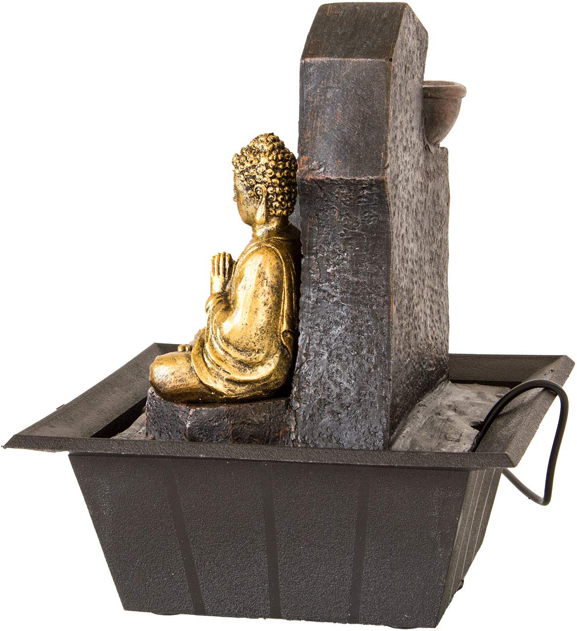 lemodo-nativ-zimmerbrunnen-buddha-mit-led-beleuchtung-und-pumpe-polyresin-dunkel image 6