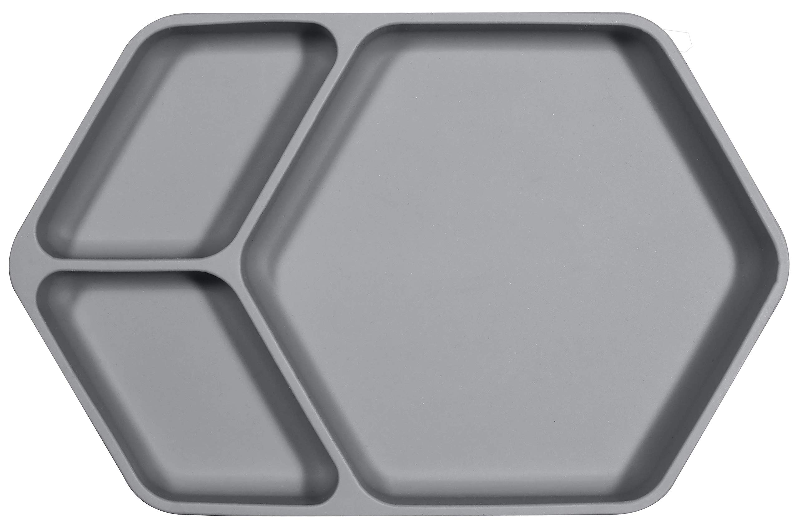 kindsgut-babyteller-silikon-mit-saugnapf-3-f-cher-dunkelgrau image 1