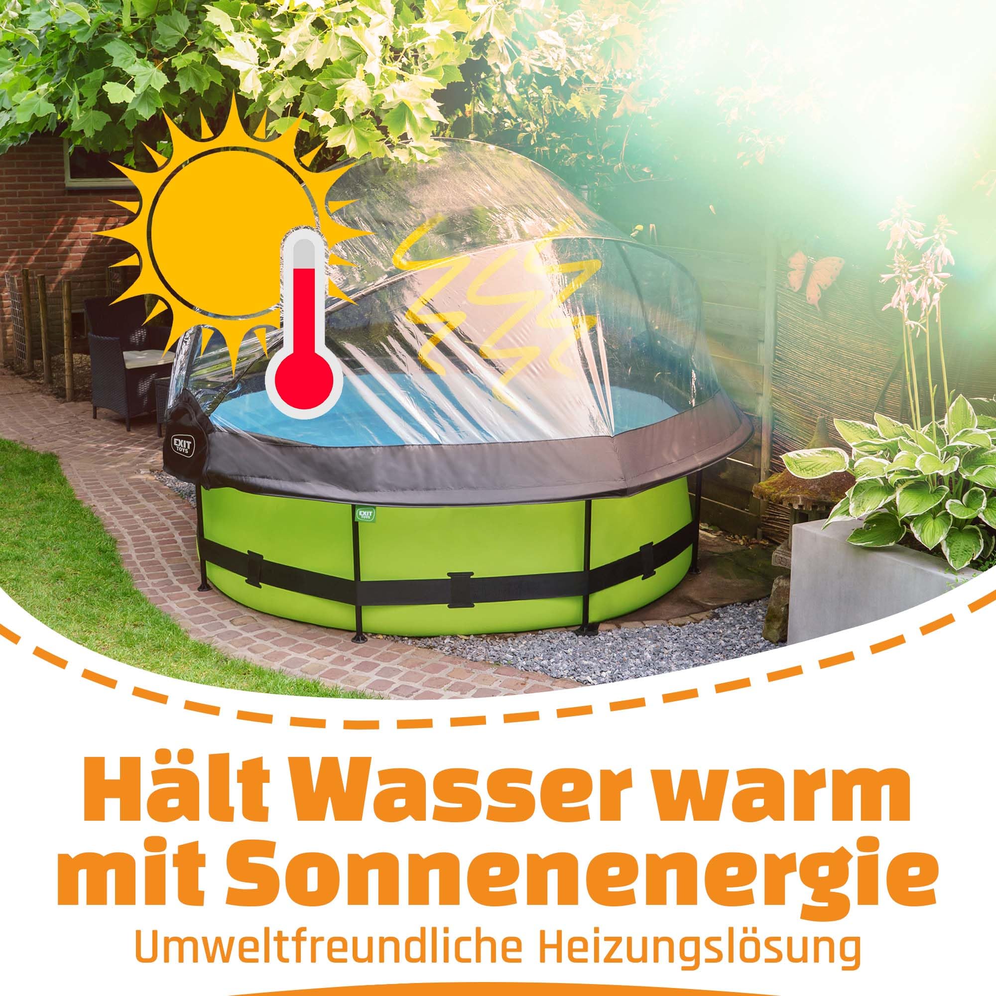 lemodo-exit-toys-eco-pool-dome-eco-244-cm-transparent-faltbar image 2