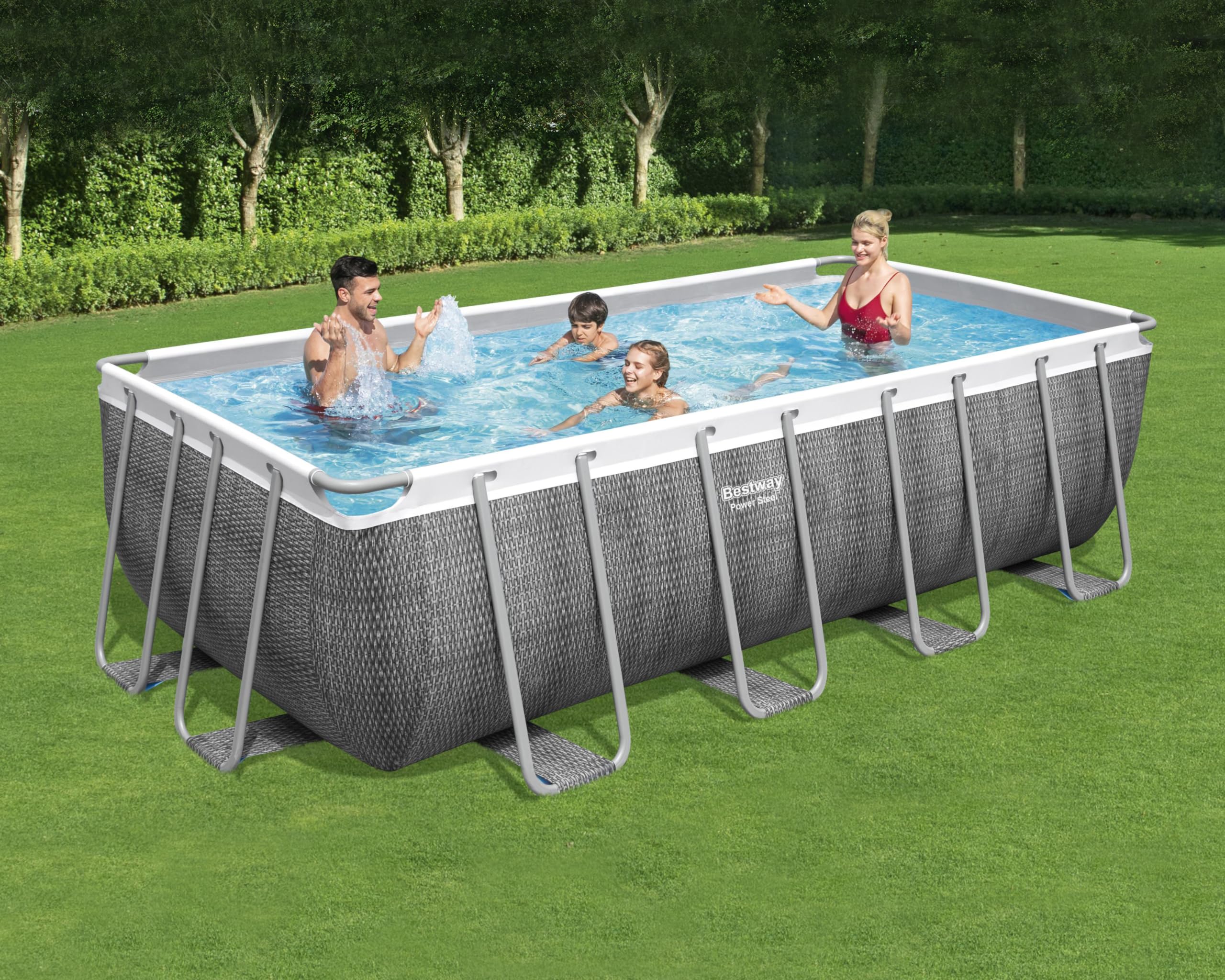 lemodo-bestway-power-steel-pool-set-eckig-488x244x122cm-rattan-optik-mit-filterp image 2