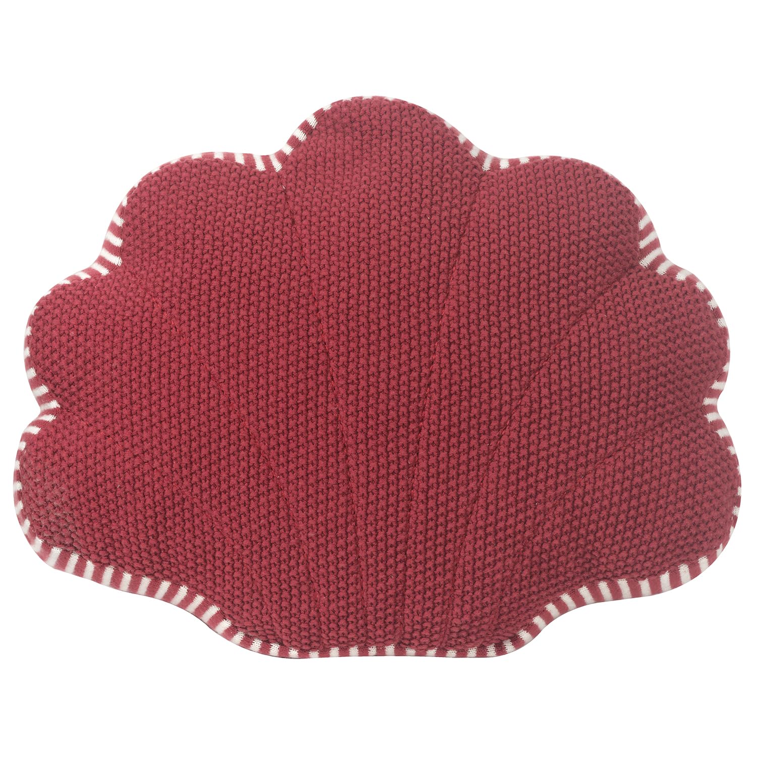 kindsgut-kuscheltier-muschel-dunkelrot-baumwolle-gestrickt image 1