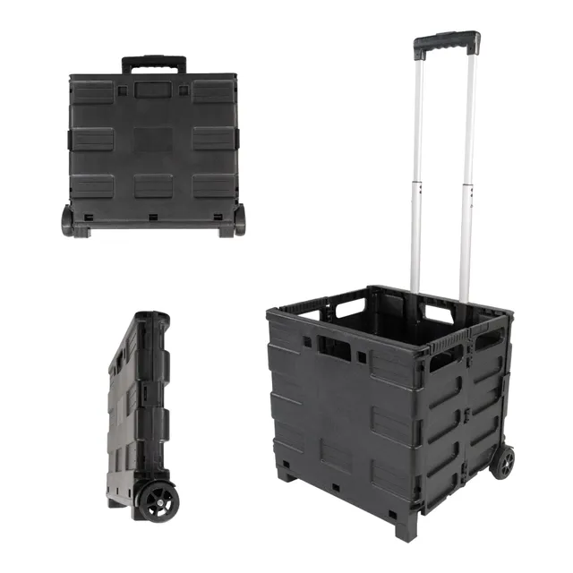 lemodo-einkaufstrolley-klappbar-35-kg-transporttrolley-schwarz image 1