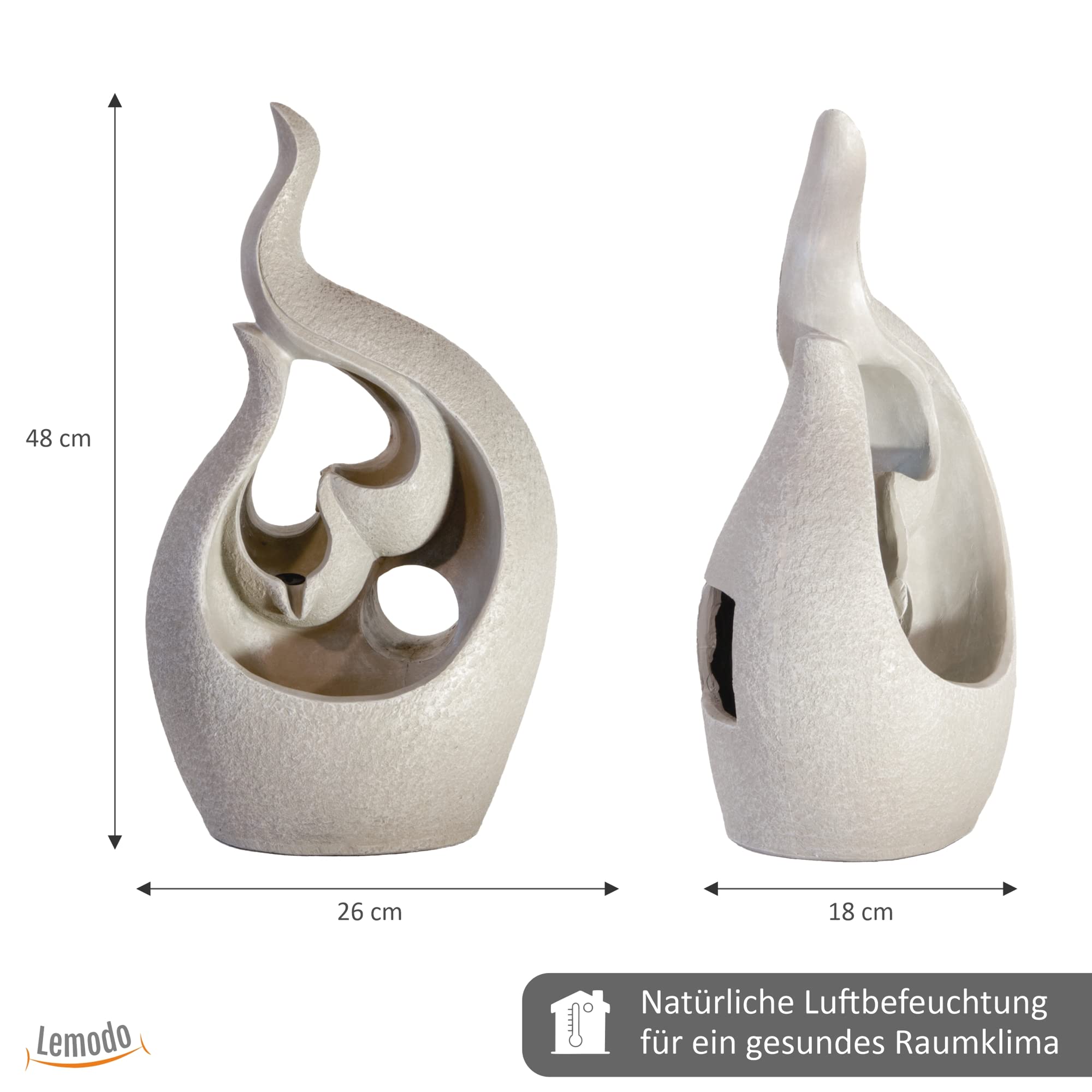 lemodo-zimmerbrunnen-led-fluid-optik-tischbrunnen-wasserfall image 3