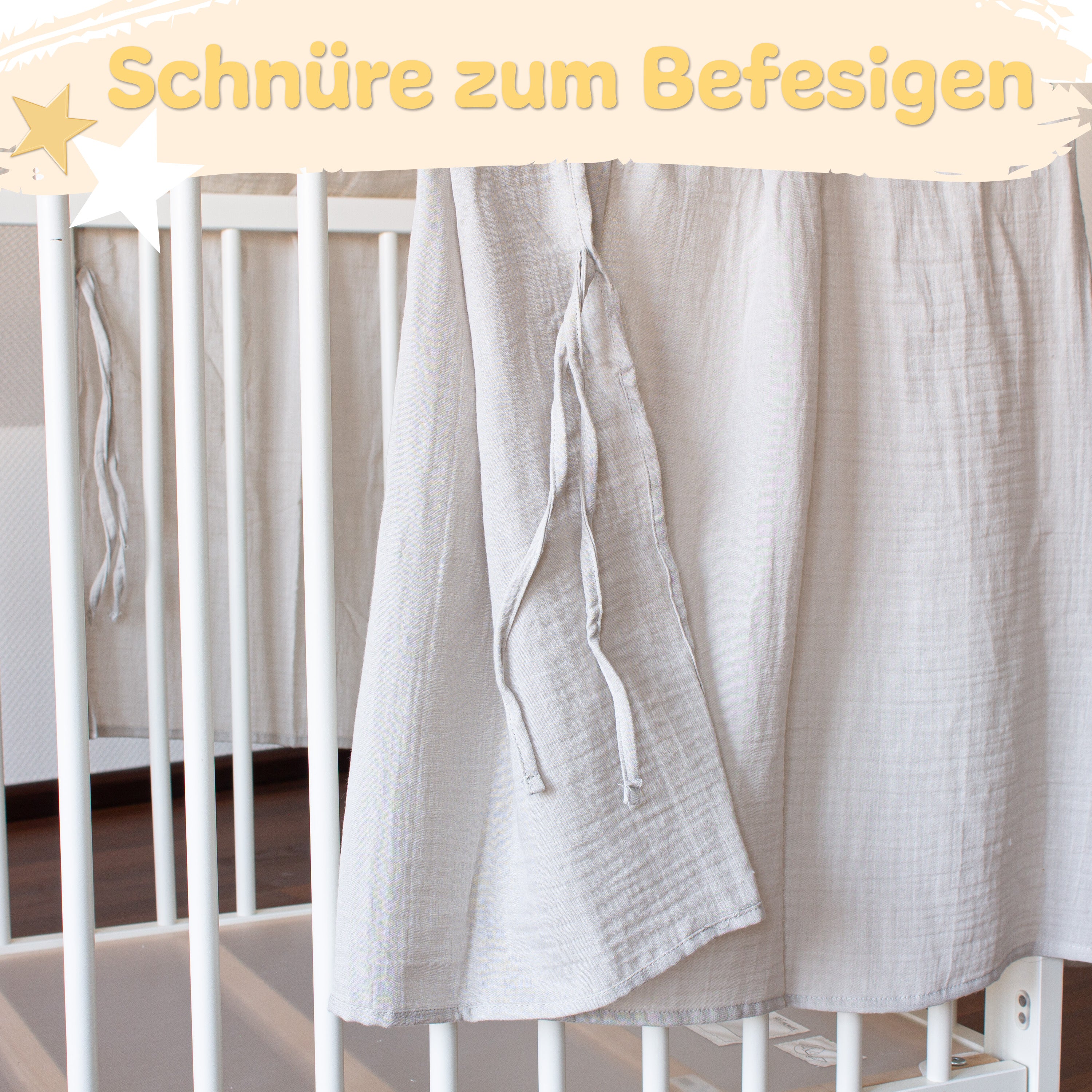babykajo-betthimmel-musselin-130-cm-creme-hellgrau-3-varianten image 5