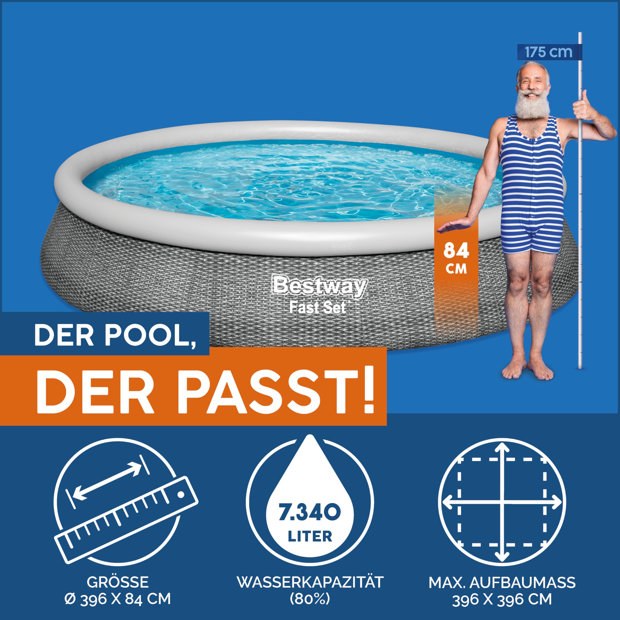 bestway-fast-set-aufstellpool-set-396-x-84-cm-rattan-schiefergrau-mit-filterpump image 3