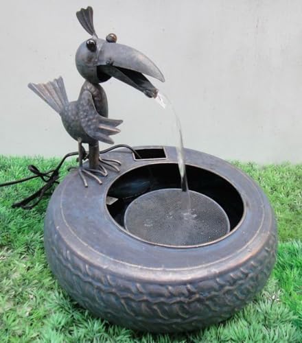 lemodo-metallbrunnen-mit-vogel-34x28x30cm-inkl-pumpe image 5