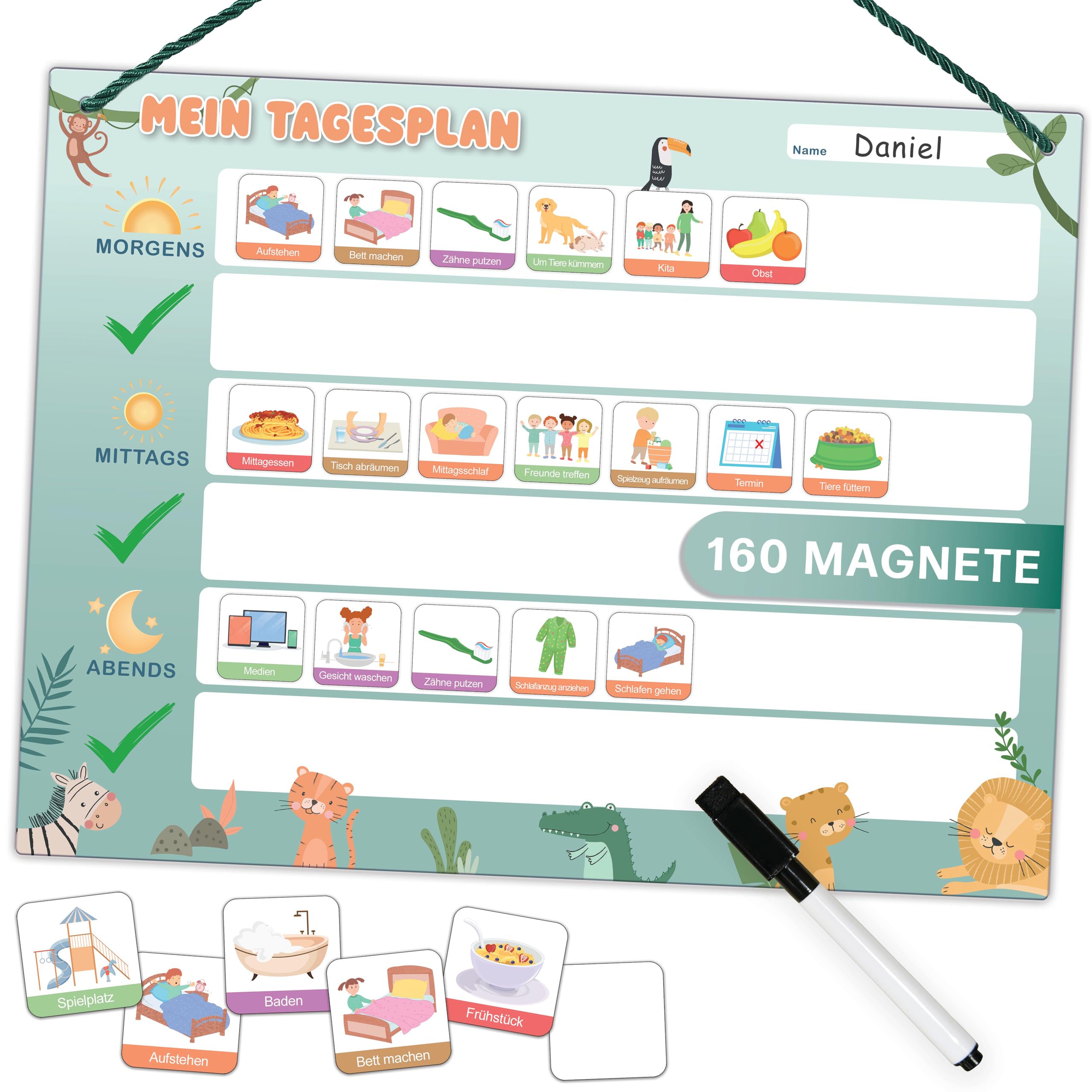 mini-mindz-wochenplaner-kinder-montessori-magnettafel-200-magnete image 8
