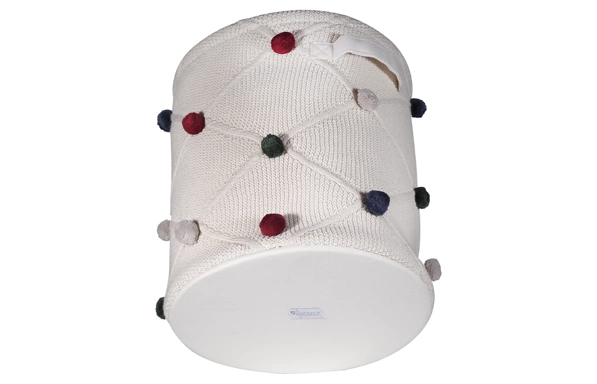 kindsgut-aufbewahrungskorb-baumwolle-mit-pompons-creme-30-x-30-x-35-cm image 5