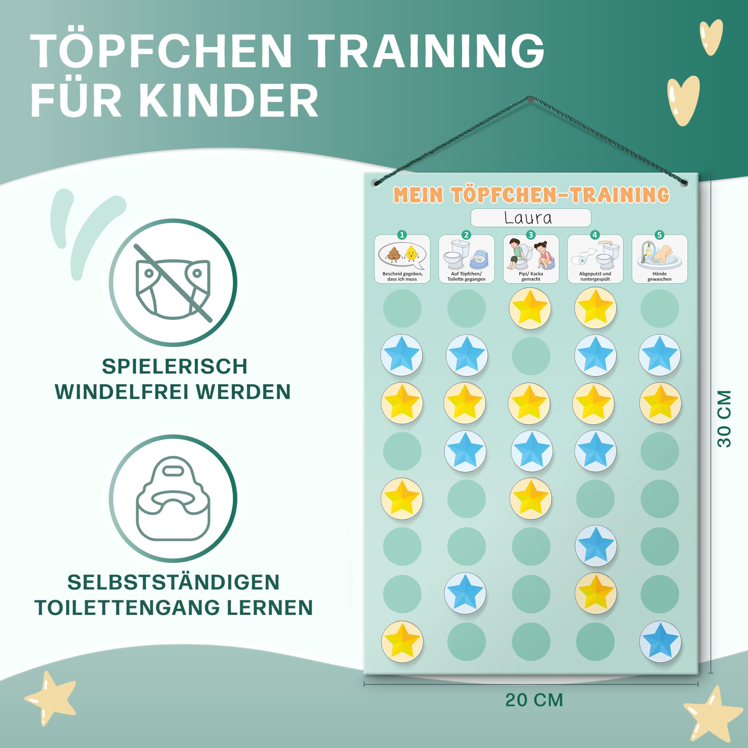 mini-mindz-t-pfchentraining-magnettafel-montessori-mit-60-magneten-30-x-20-cm image 2