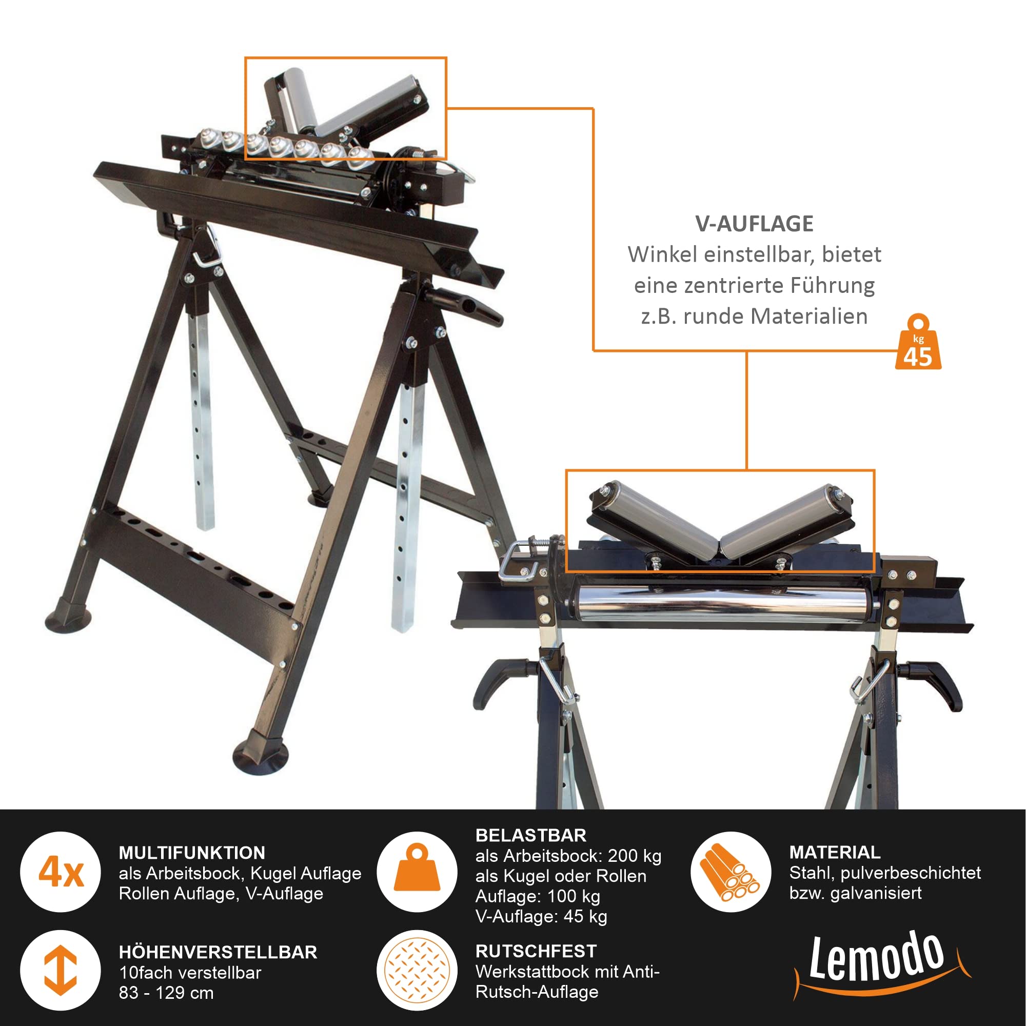 lemodo-multifunktions-arbeitsbock-4-in-1-stahl-83-129-cm-bis-200-kg image 7