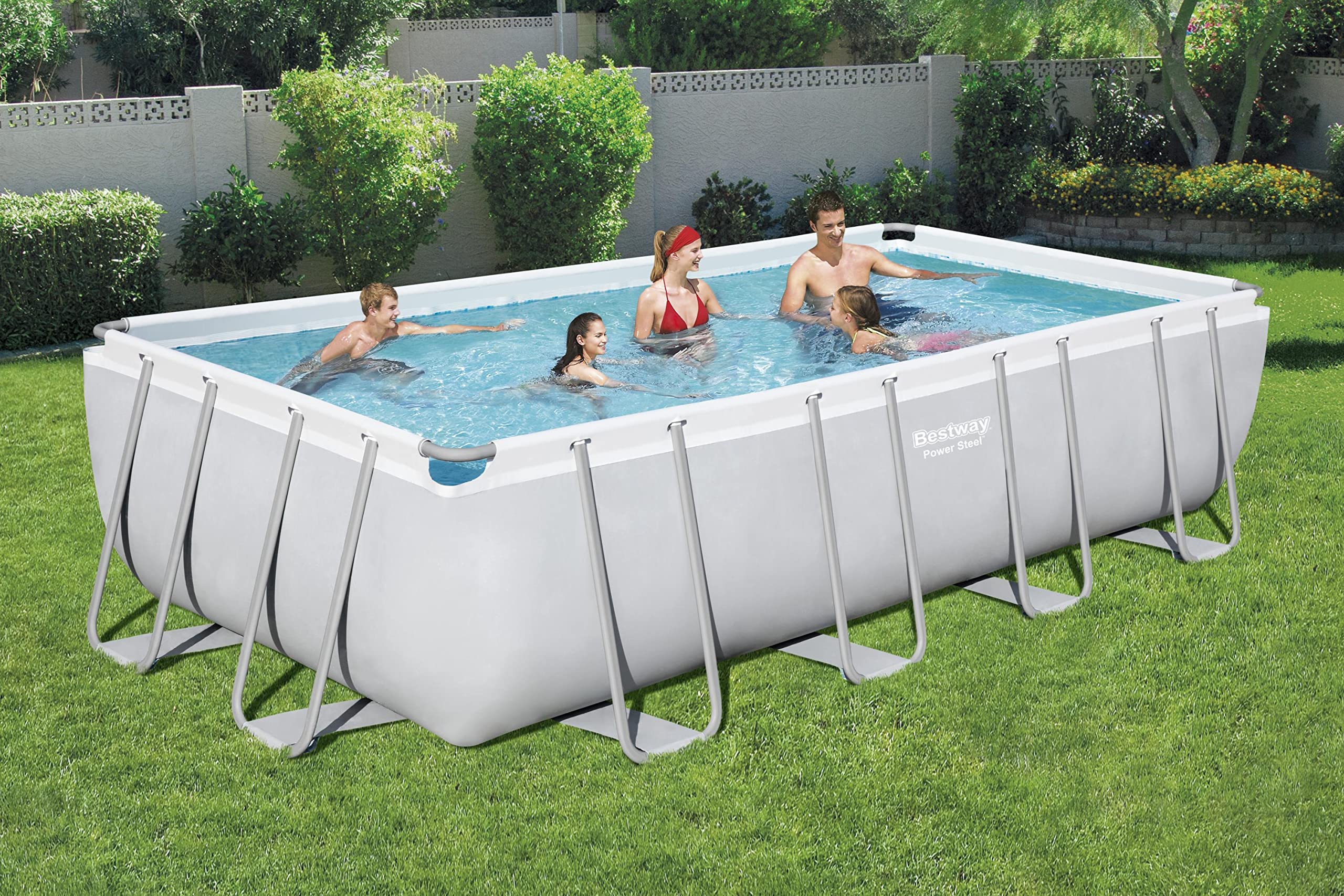 bestway-power-steel-frame-pool-komplett-set-eckig-549x274x122cm-lichtgrau-mit-sa image 2