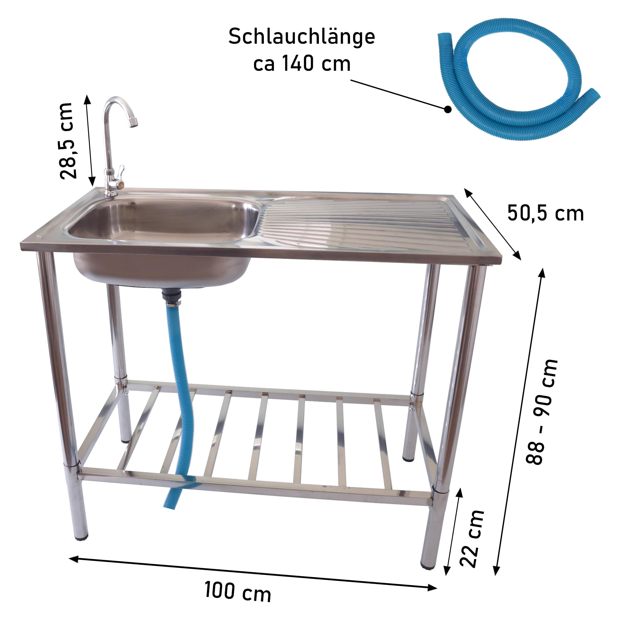 lemodo-outdoor-spule-edelstahl-sputisch-mit-wasserhahn-und-siebeinsatz image 5