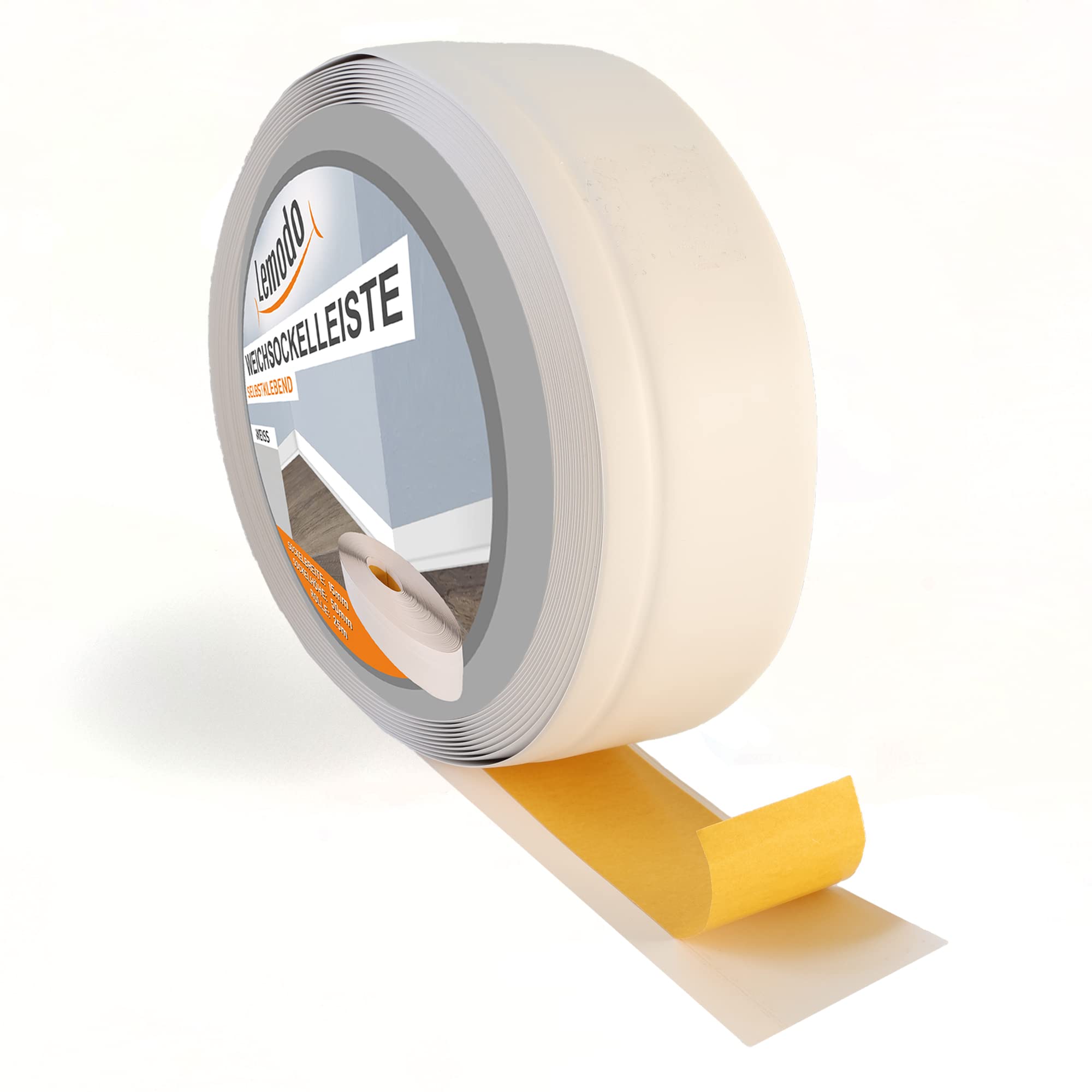 lemodo-sockelleiste-selbstklebend-50x15-mm-5-m-wei-pvc image 1