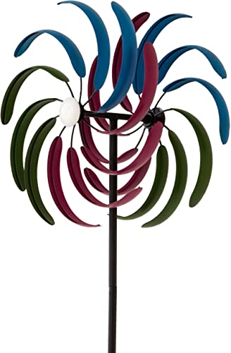lemodo-nativ-windrad-garten-175-cm-metall-mit-2-windr-dern image 5