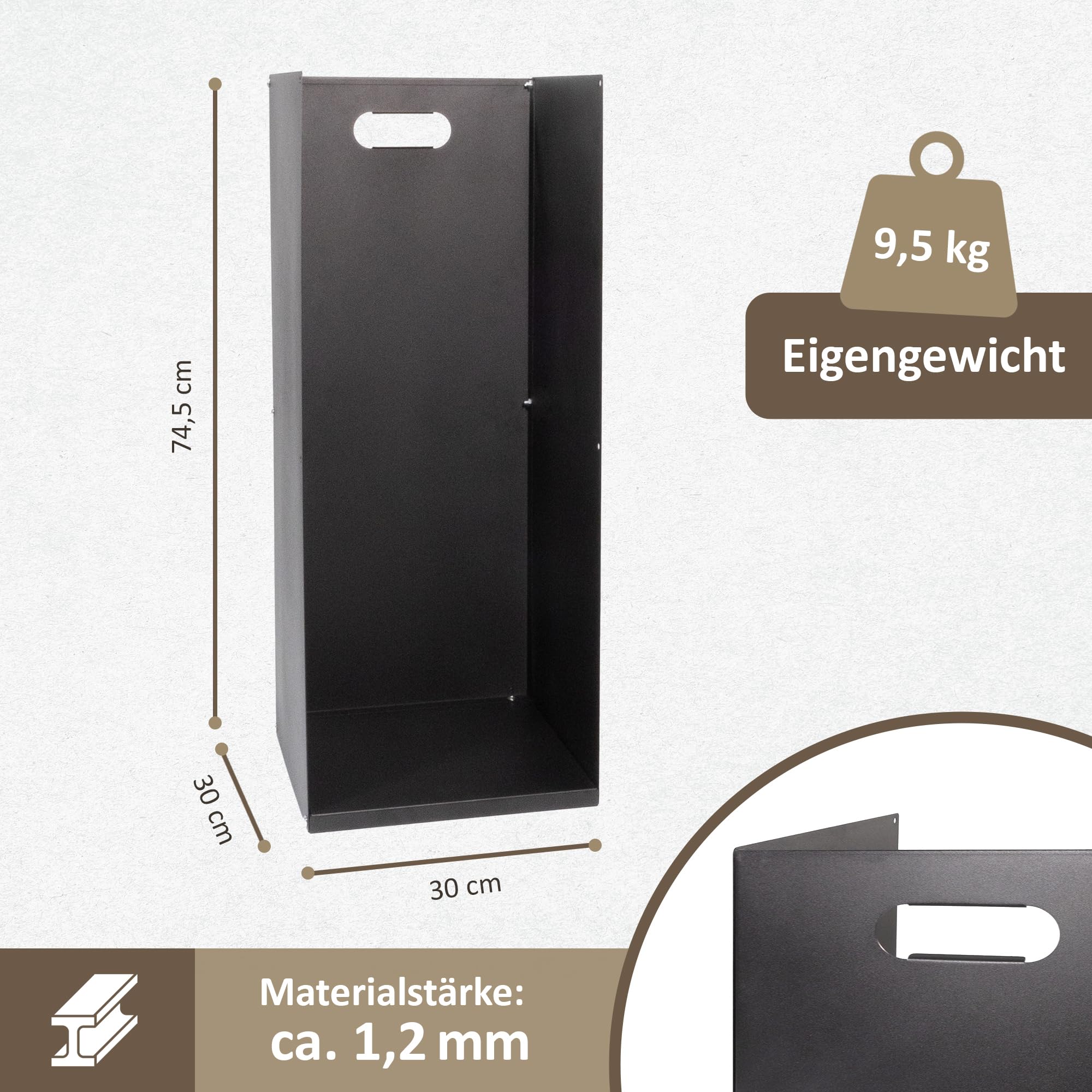 lemodo-kaminholzregal-metall-75-cm-schwarz image 5