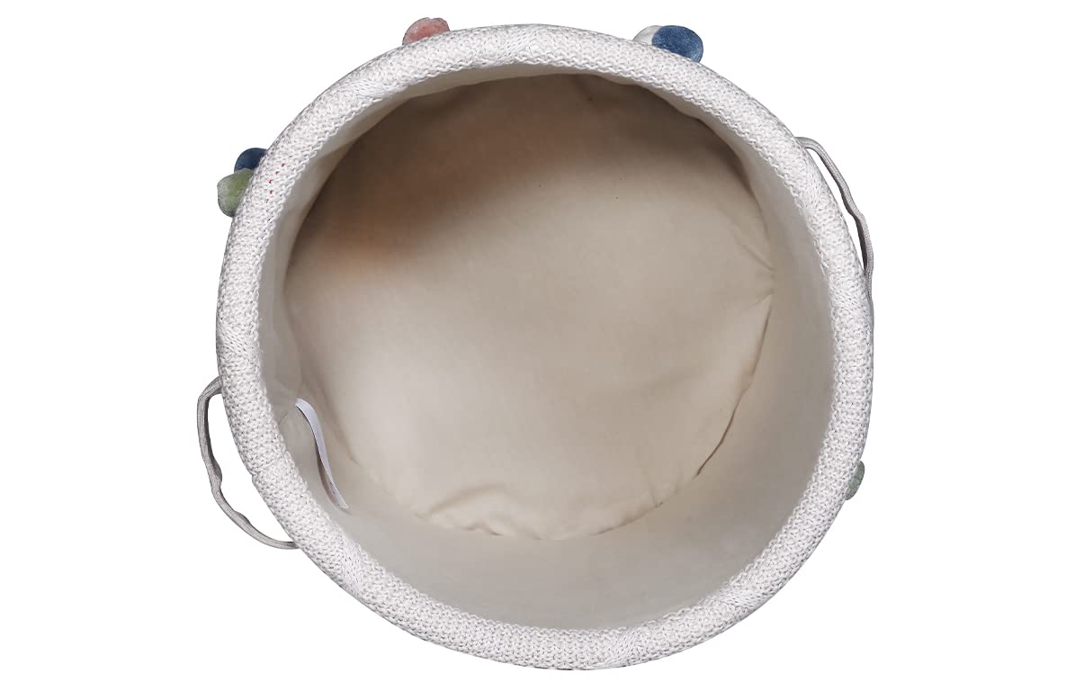kindsgut-spielkorb-mit-pompons-baumwolle-aufbewahrungskorb-taupe image 7