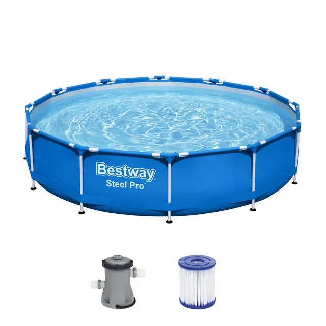 bestway-steel-pro-frame-pool-rund-366x76-cm-set-mit-filterpumpe image 1