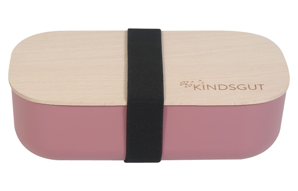 kindsgut-brotdose-biokunststoff-mit-buchenholz-deckel-800-ml-altrosa image 1