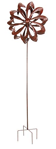 linder-exclusiv-lex-doppel-windrad-xl-62-cm-antik-kupfer-metall image 2