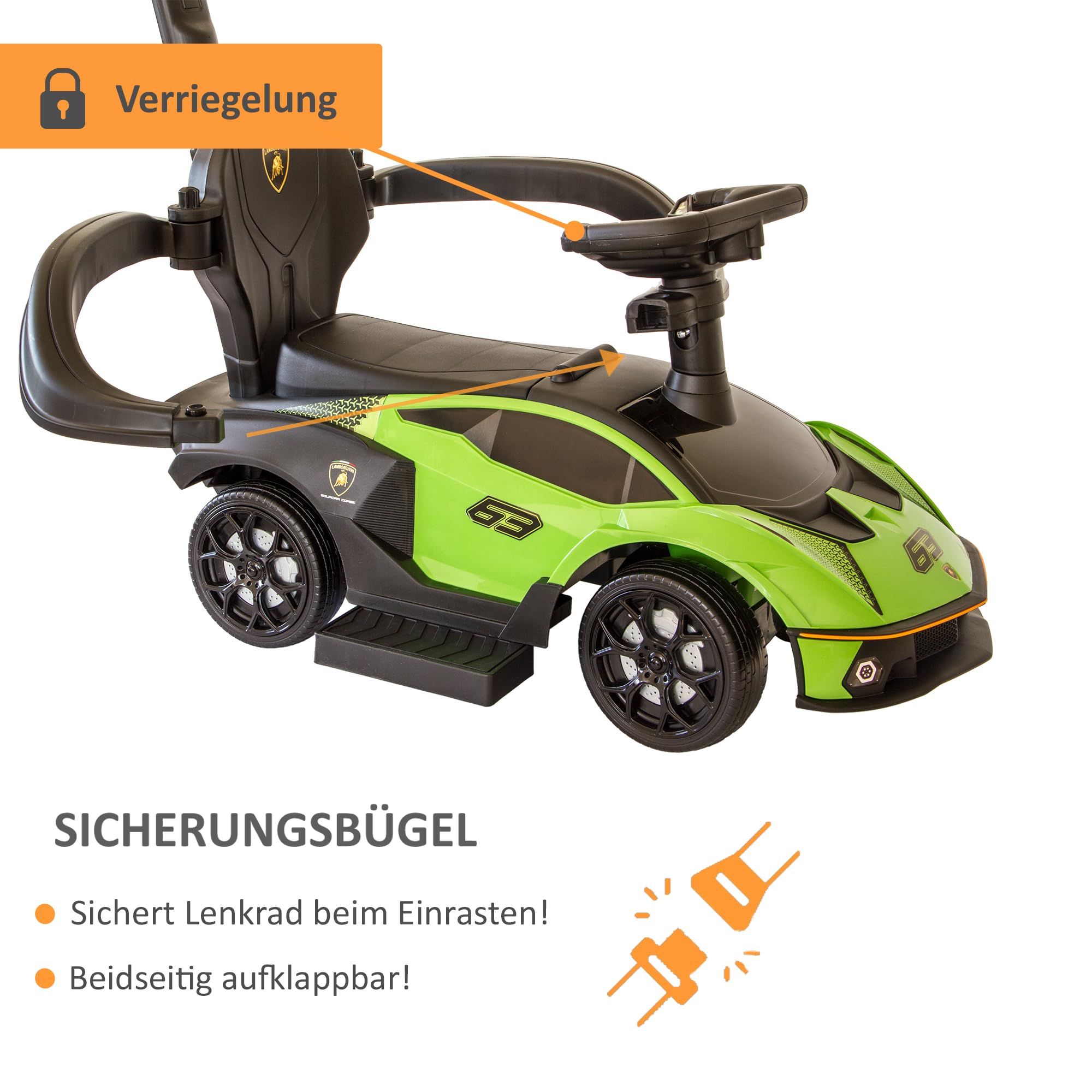 lemodo-rutschauto-lamborghini-essenza-gr-n-mit-schiebstange-ab-1-jahr image 4