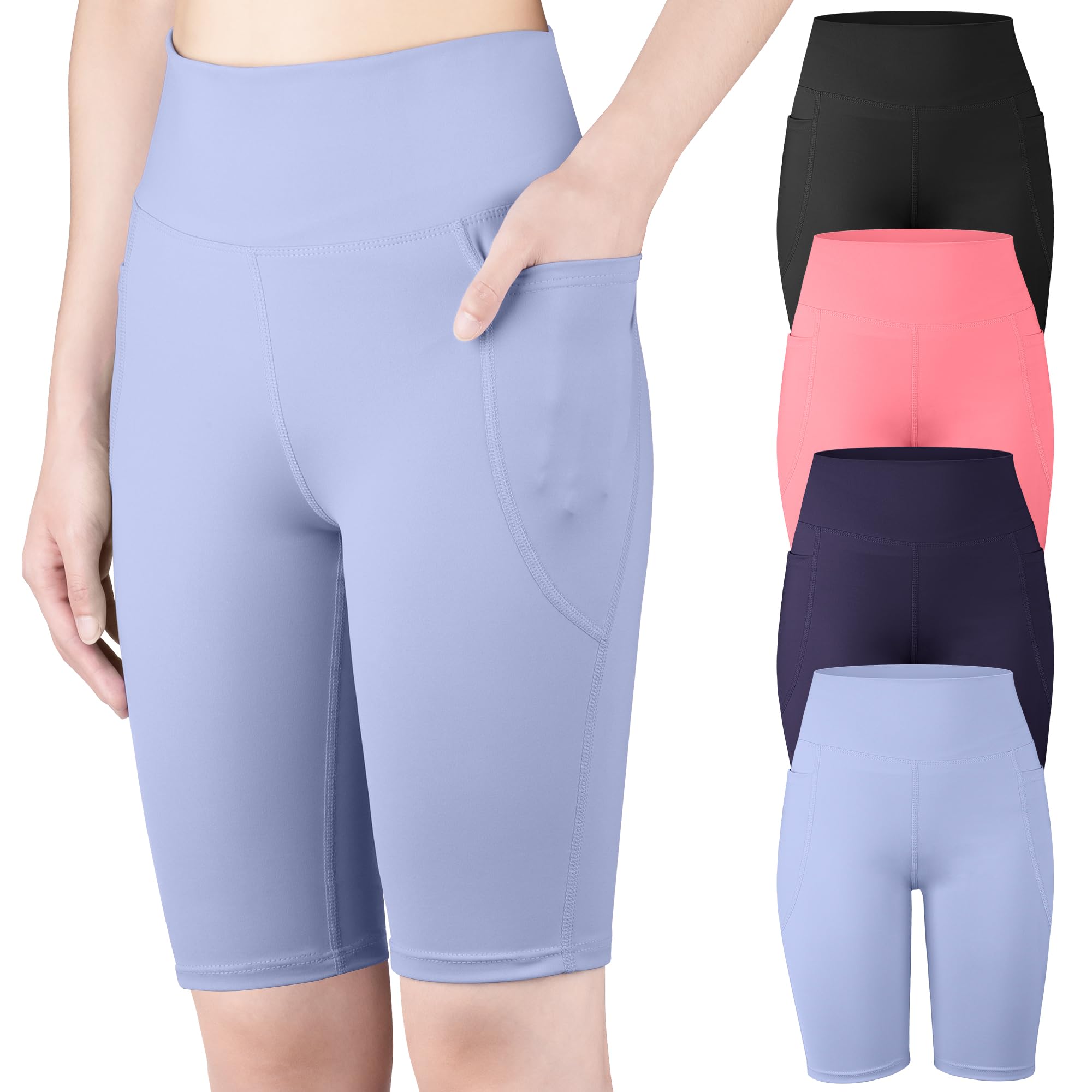 big-elephant-m-dchen-sport-bikershorts-4er-pack-high-waist-mit-taschen image 1