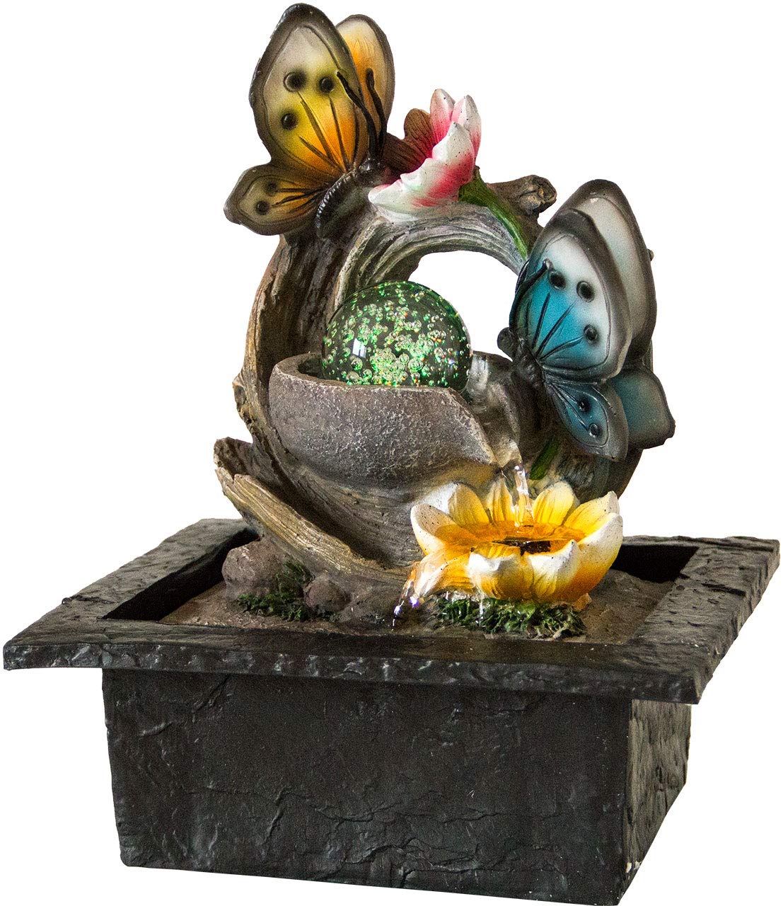 lemodo-zimmerbrunnen-schmetterling-motiv-tischbrunnen-mit-pumpe-led-und-rotieren image 8